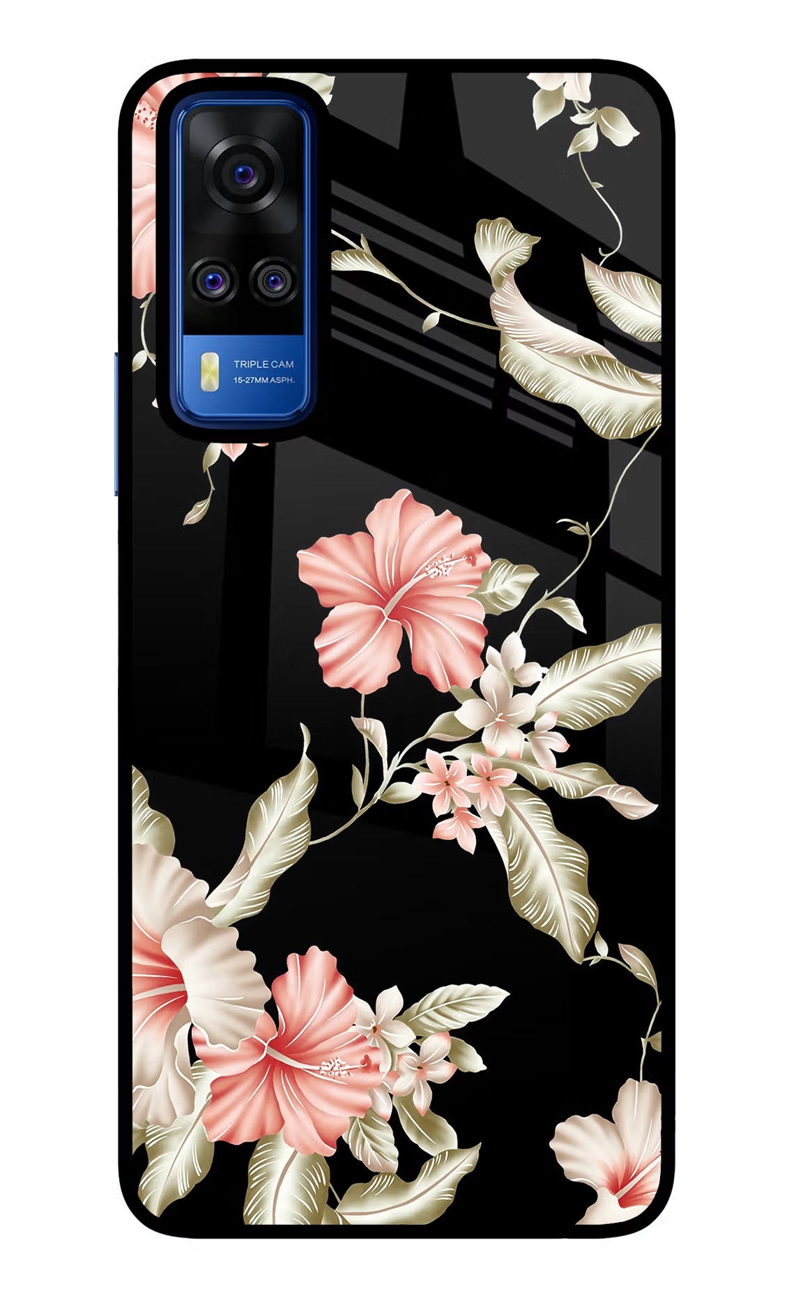 Flowers Vivo Y51A/Y51 2020 Glass Case Back Cover by Casekaro