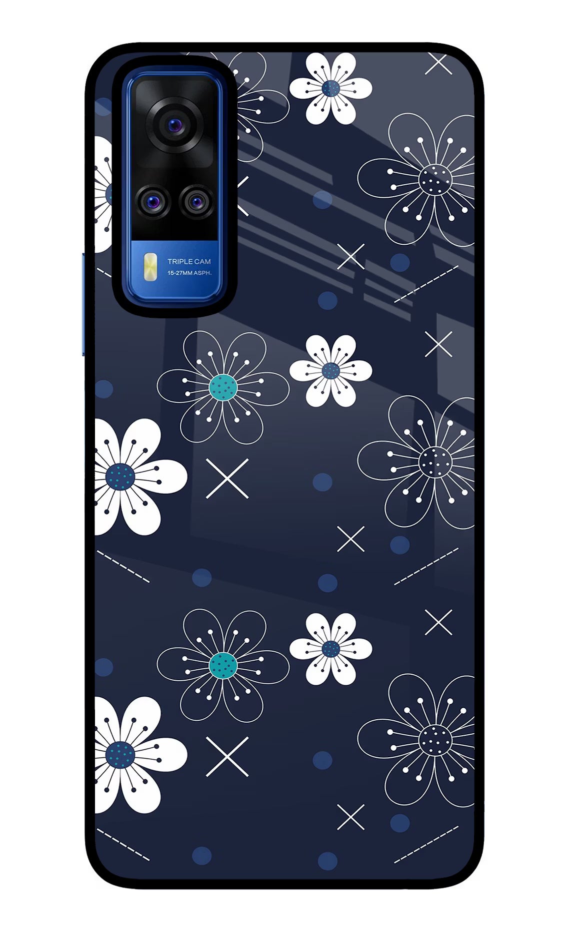 Flowers Vivo Y51A/Y51 2020 Glass Case Back Cover by Casekaro