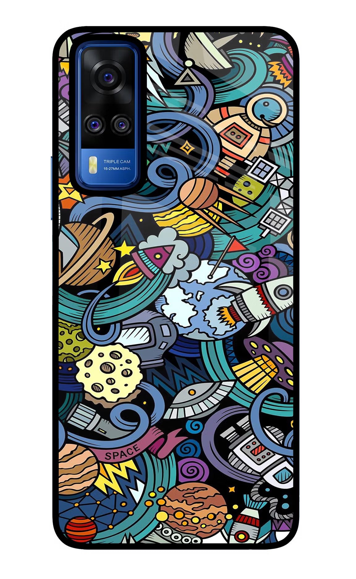 Space Abstract Vivo Y51A/Y51 2020 Glass Case Back Cover by Casekaro