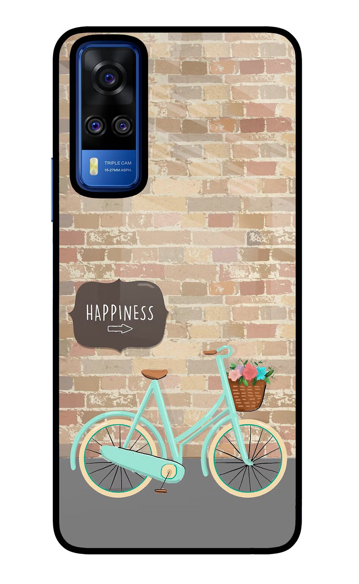 Happiness Artwork Vivo Y51A/Y51 2020 Glass Case Back Cover by Casekaro
