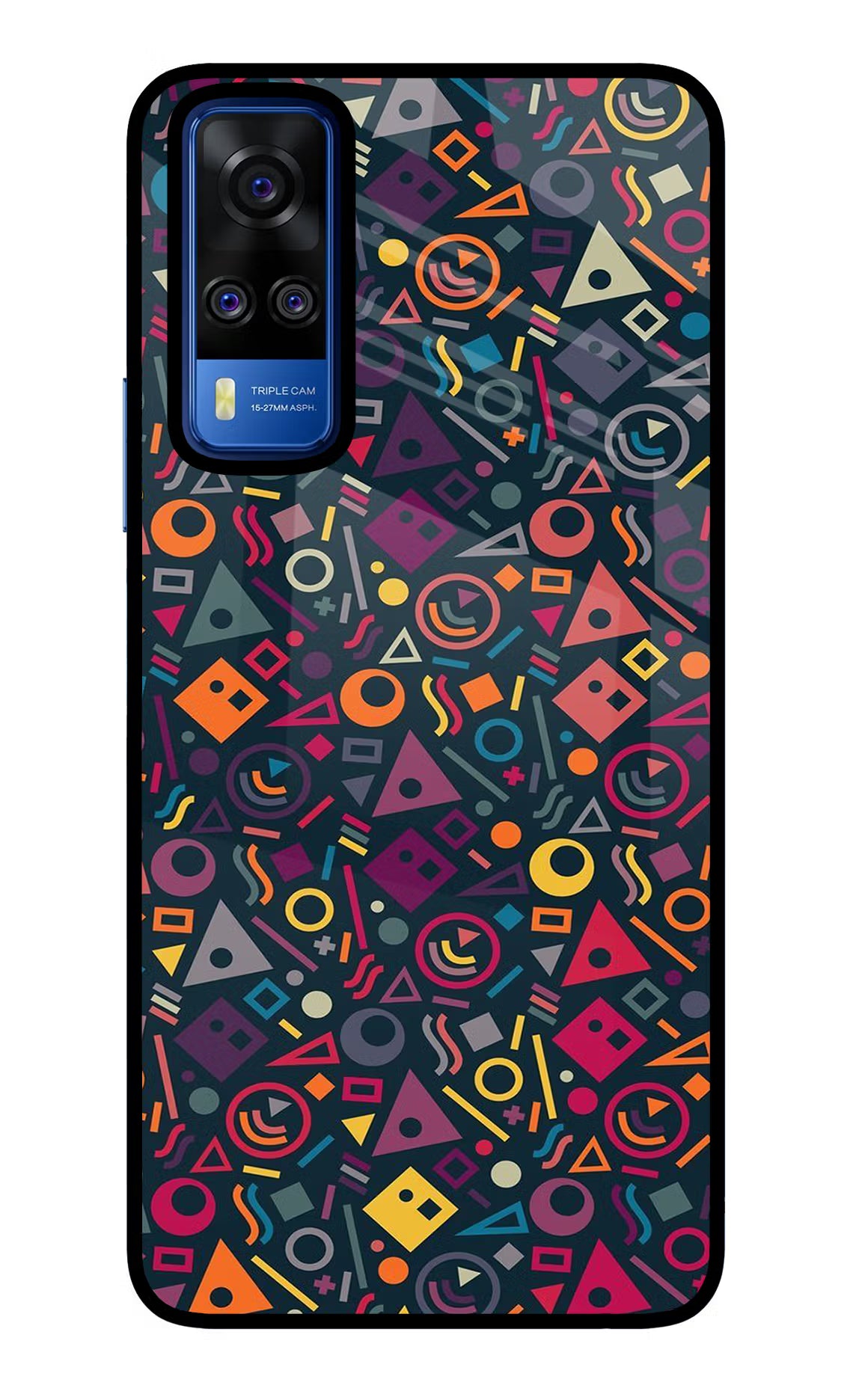 Geometric Abstract Vivo Y51A/Y51 2020 Glass Case Back Cover by Casekaro
