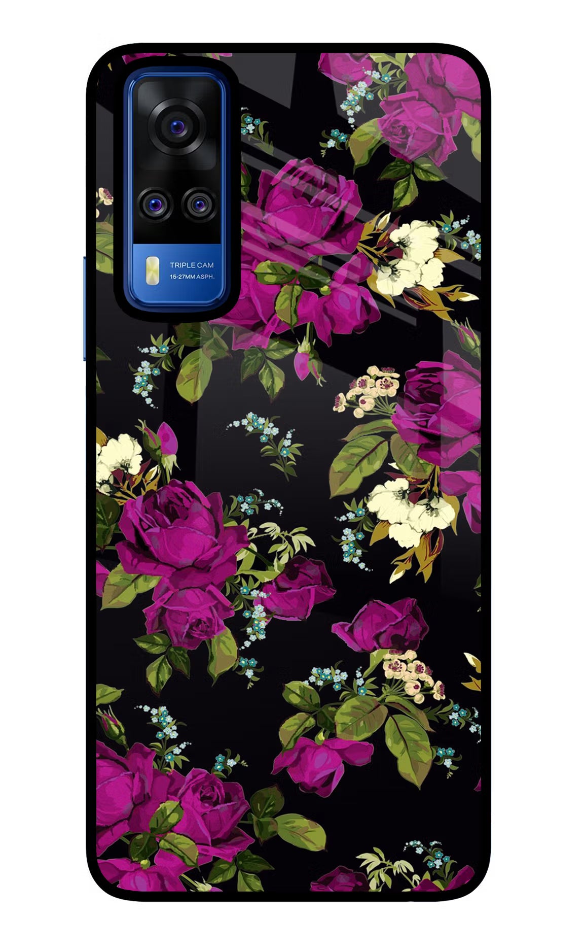 Flowers Vivo Y51A/Y51 2020 Glass Case Back Cover by Casekaro