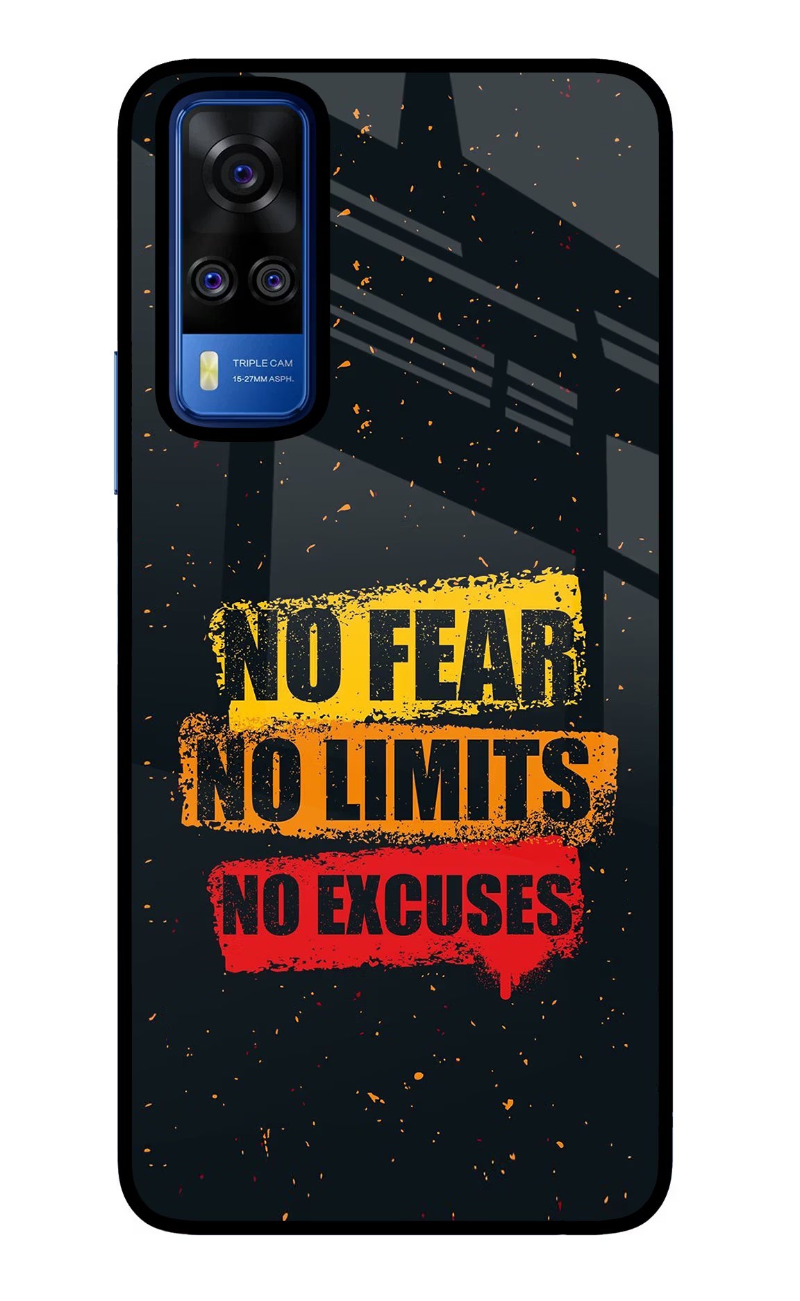 No Fear No Limits No Excuse Vivo Y51A/Y51 2020 Glass Case Back Cover by Casekaro