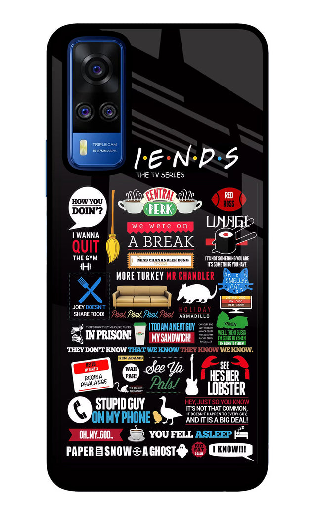 FRIENDS Vivo Y51A/Y51 2020 Glass Case Back Cover by Casekaro