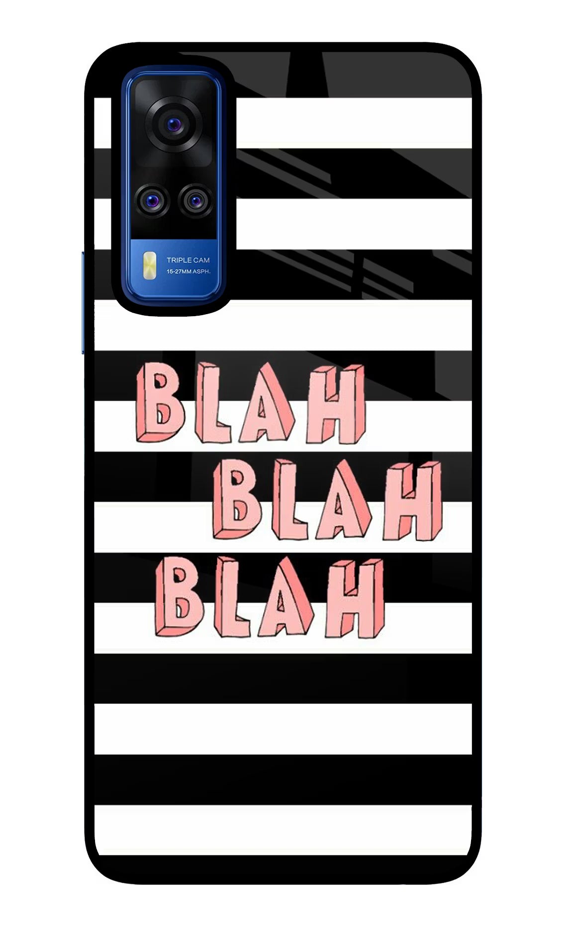 Blah Blah Blah Vivo Y51A/Y51 2020 Glass Case Back Cover by Casekaro