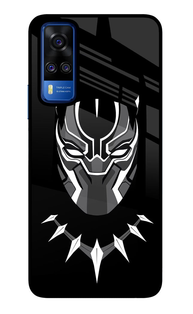 Black Panther Vivo Y51A/Y51 2020 Glass Case Back Cover by Casekaro
