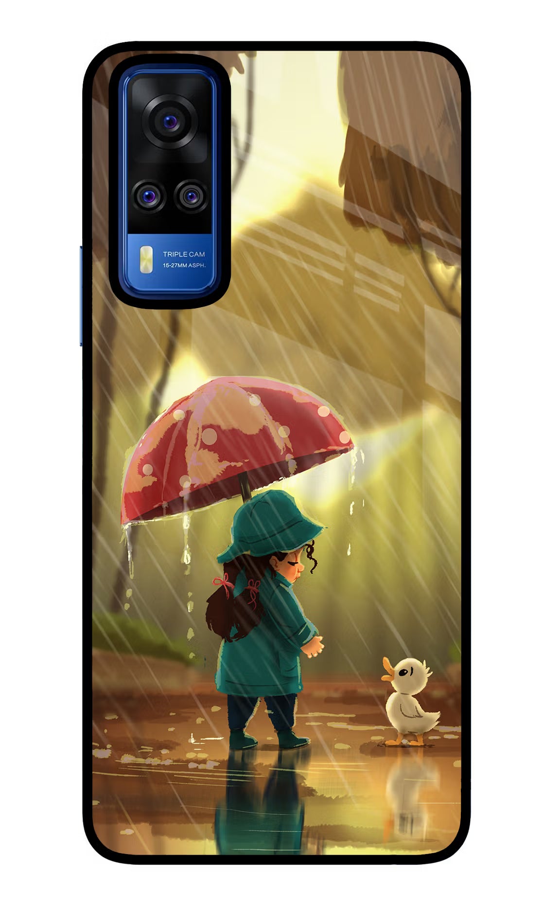 Rainy Day Vivo Y51A/Y51 2020 Glass Case Back Cover by Casekaro