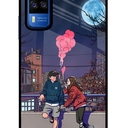 Chilling Couple Vivo Y51A/Y51 2020 Glass Case Back Cover by Casekaro