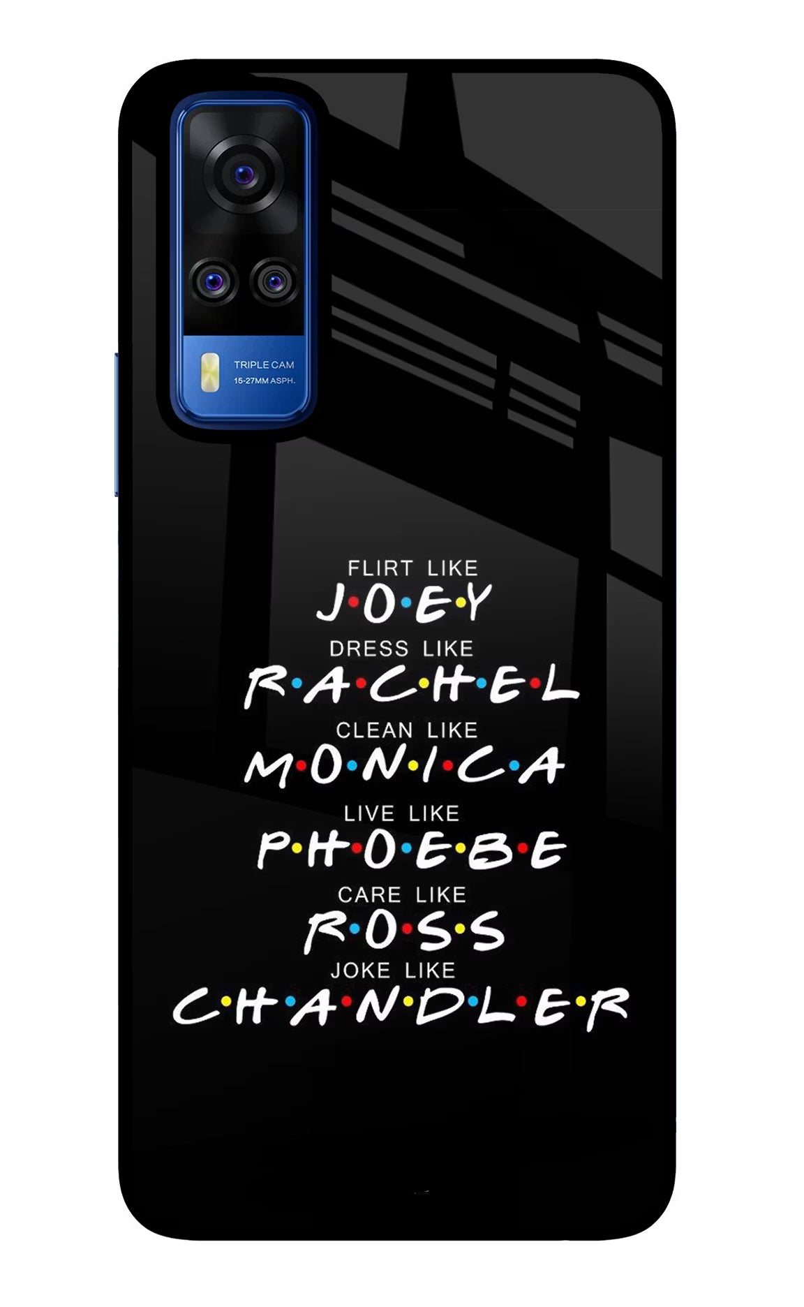 FRIENDS Character Vivo Y51A/Y51 2020 Glass Case Back Cover by Casekaro