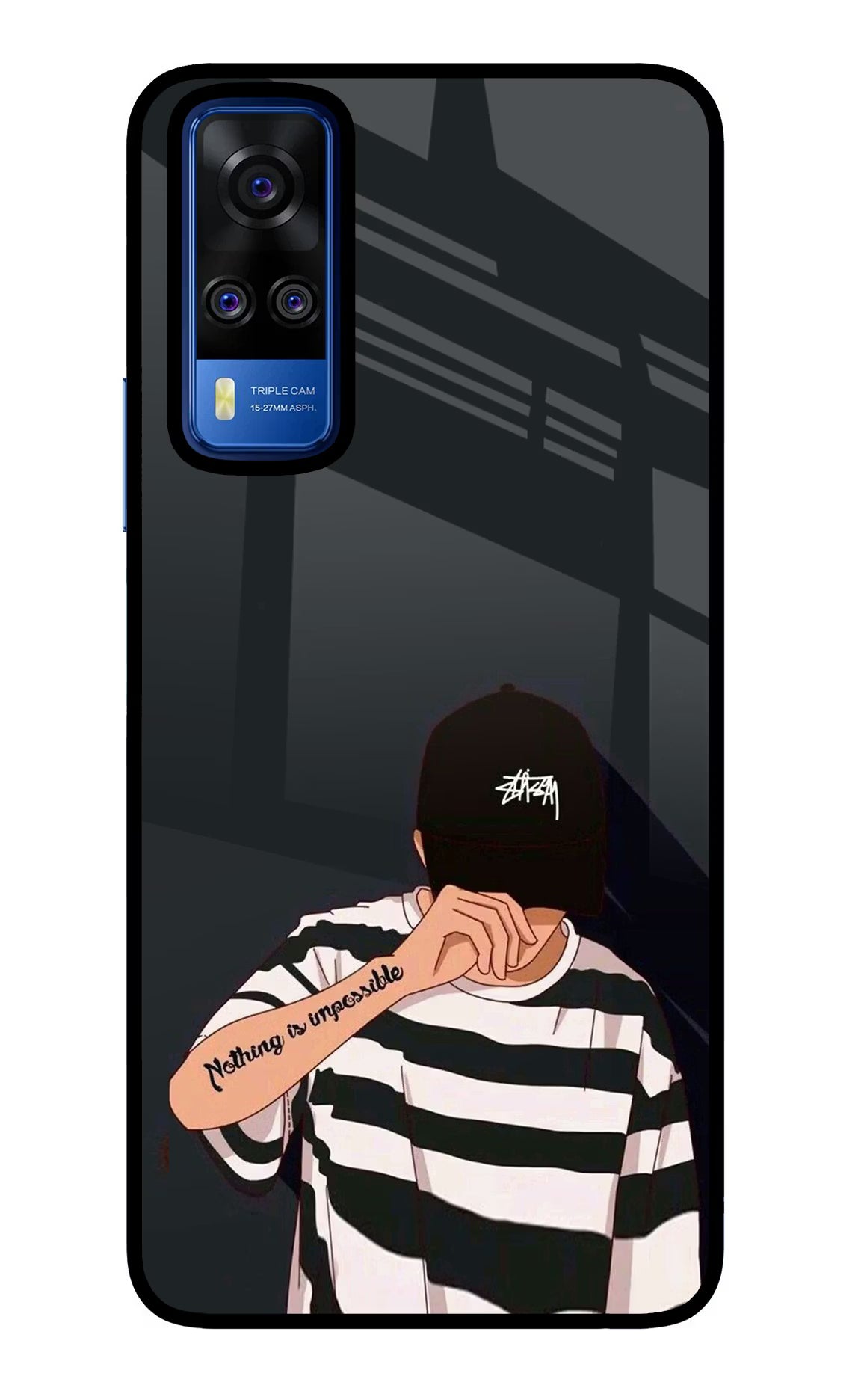 Aesthetic Boy Vivo Y51A/Y51 2020 Glass Case Back Cover by Casekaro