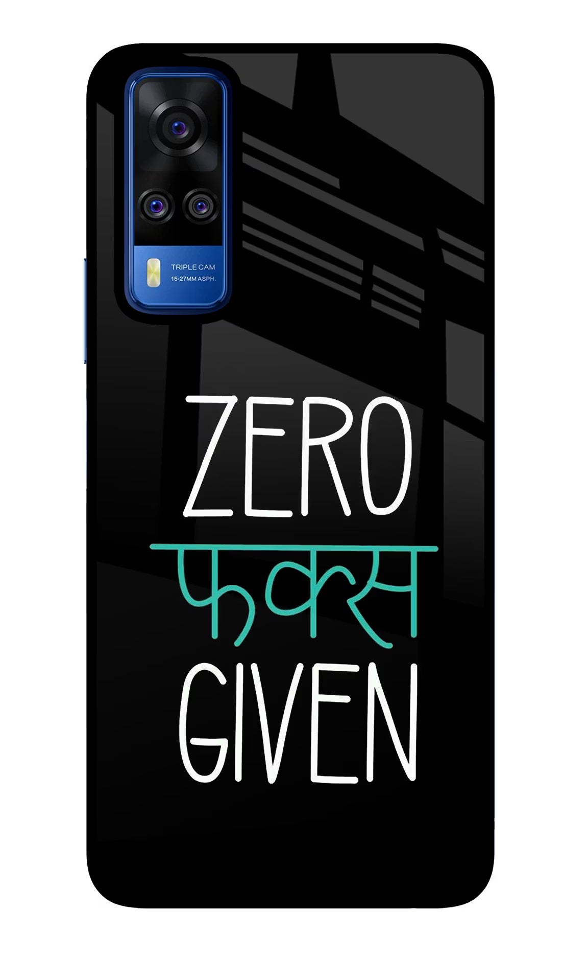 Zero Fucks Given Vivo Y51A/Y51 2020 Glass Case Back Cover by Casekaro