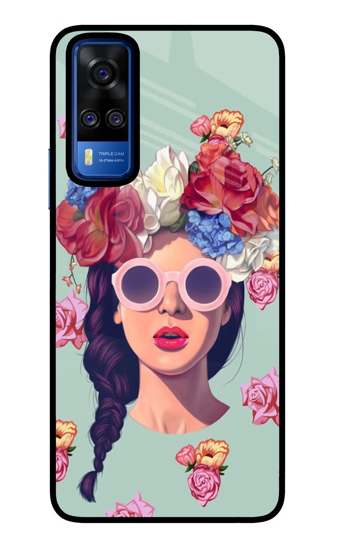Pretty Girl Vivo Y51A/Y51 2020 Glass Case Back Cover by Casekaro