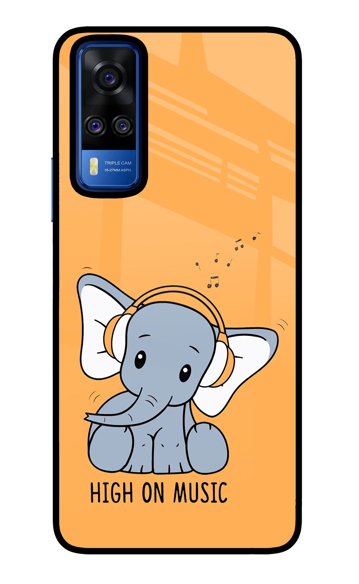 High On Music Vivo Y51A/Y51 2020 Glass Case Back Cover by Casekaro