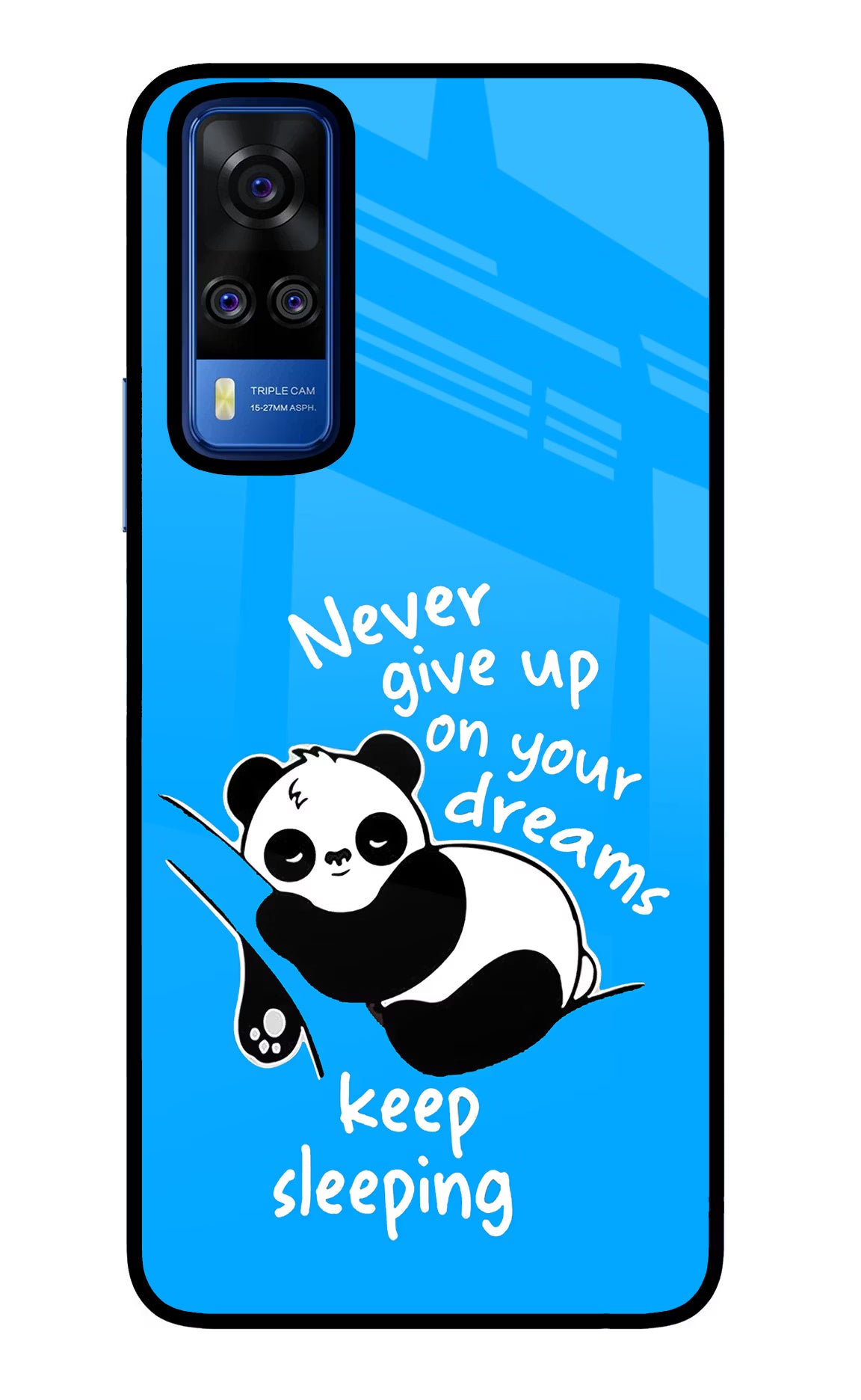 Keep Sleeping Vivo Y51A/Y51 2020 Glass Case Back Cover by Casekaro
