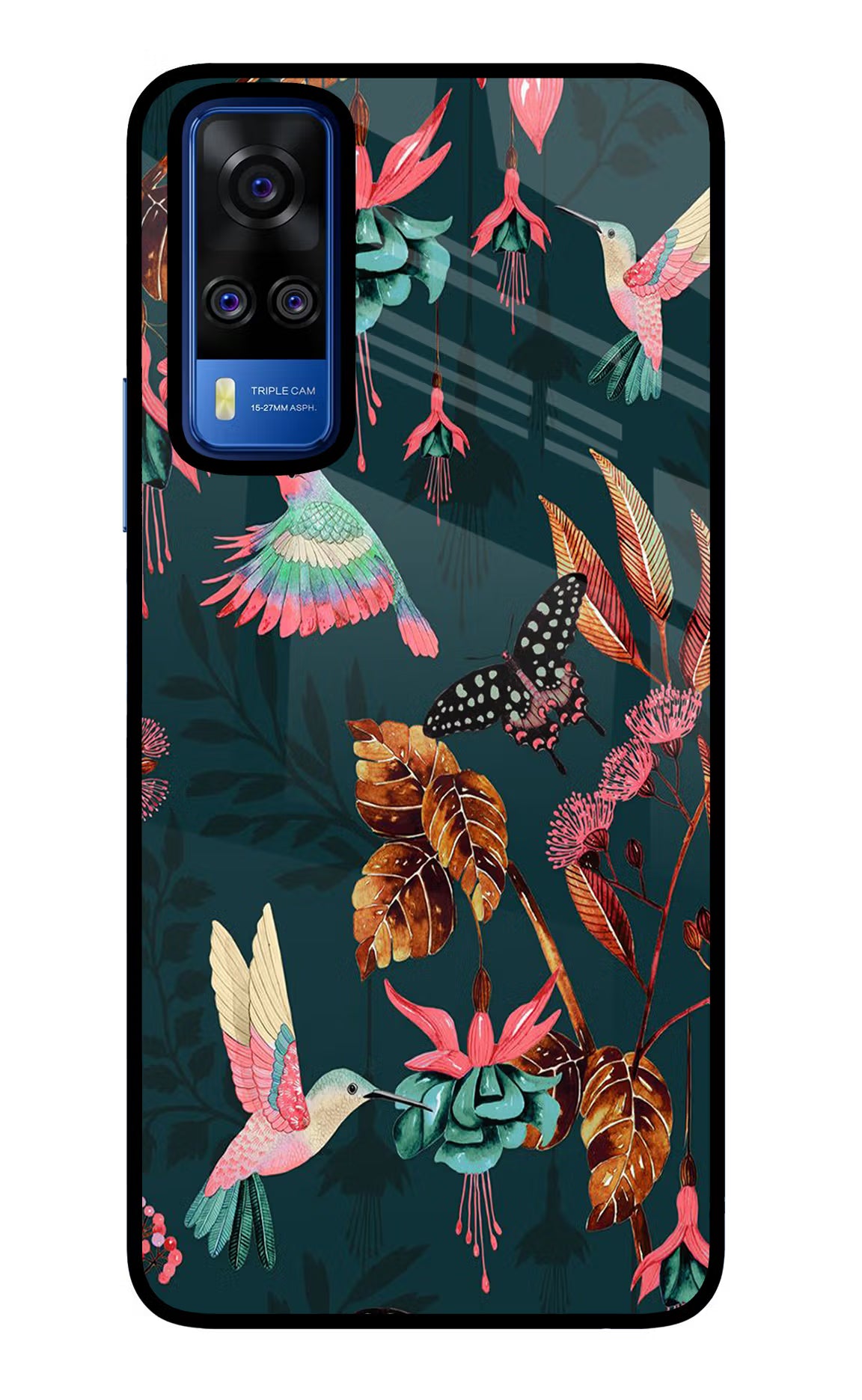 Birds Vivo Y51A/Y51 2020 Glass Case Back Cover by Casekaro