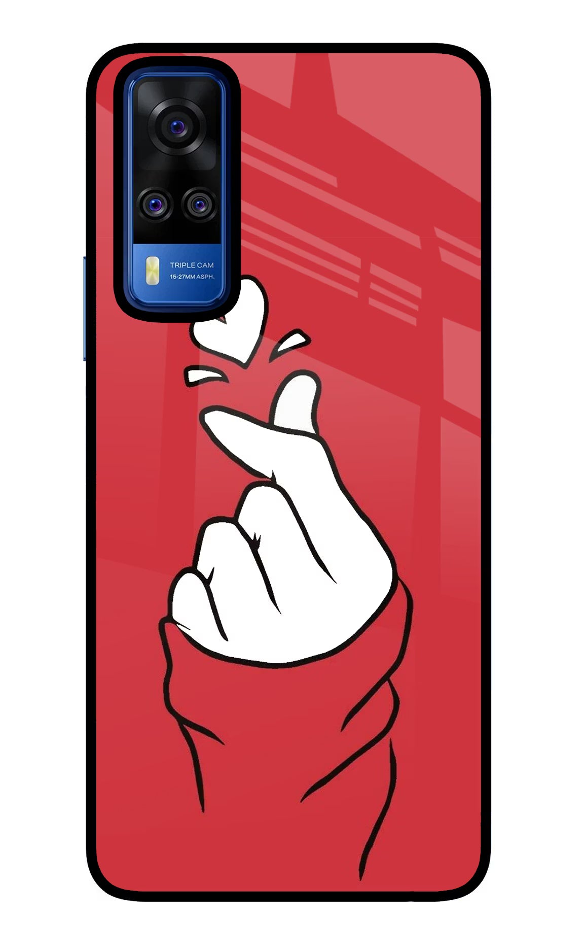 Korean Love Sign Vivo Y51A/Y51 2020 Glass Case Back Cover by Casekaro