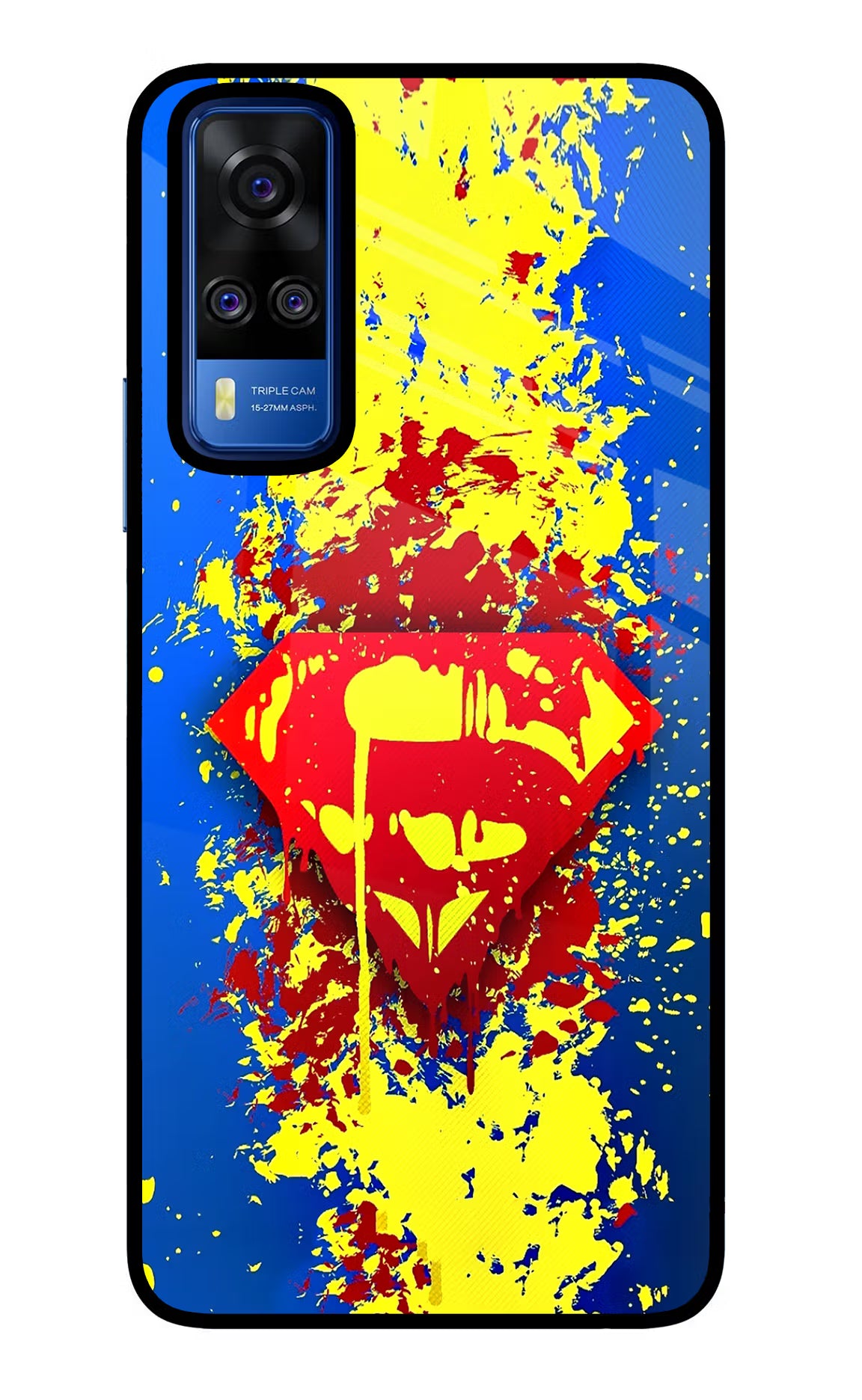 Superman logo Vivo Y51A/Y51 2020 Glass Case Back Cover by Casekaro