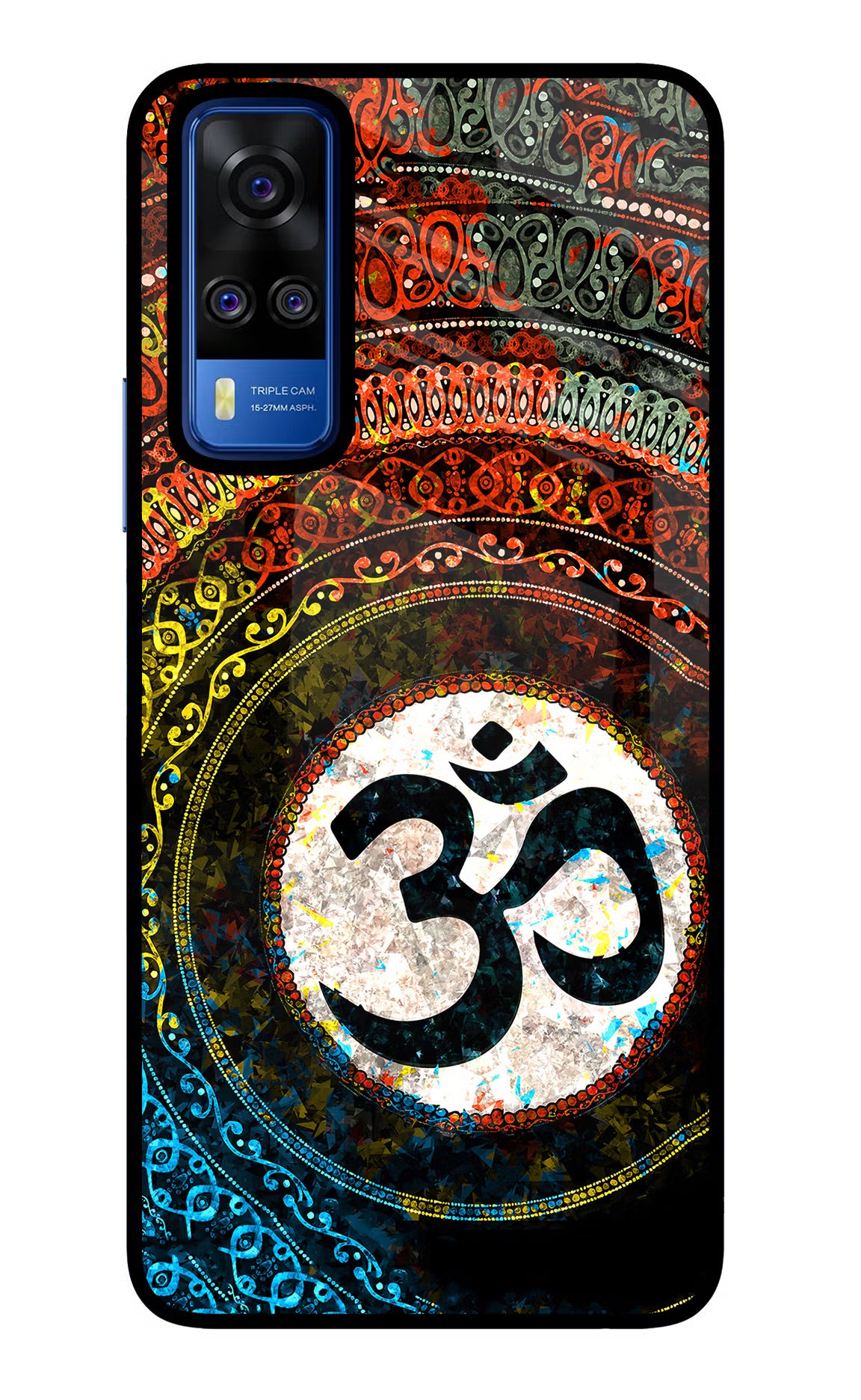Om Cultural Vivo Y51A/Y51 2020 Glass Case Back Cover by Casekaro