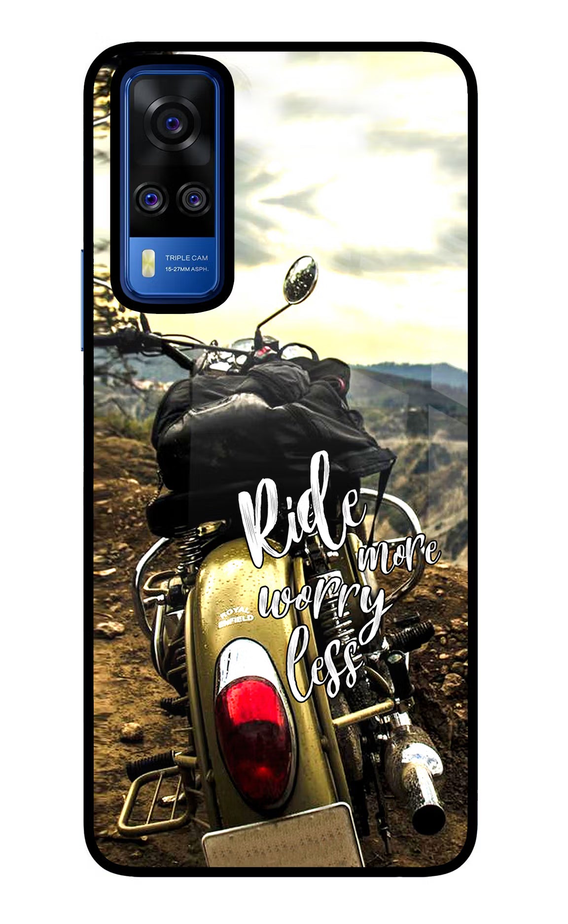 Ride More Worry Less Vivo Y51A/Y51 2020 Glass Case Back Cover by Casekaro