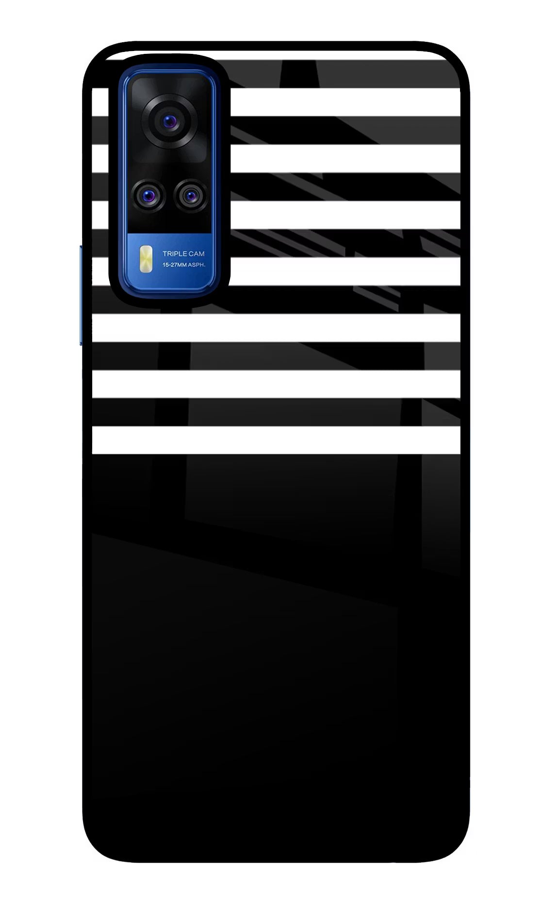 Black and White Print Vivo Y51A/Y51 2020 Glass Case Back Cover by Casekaro
