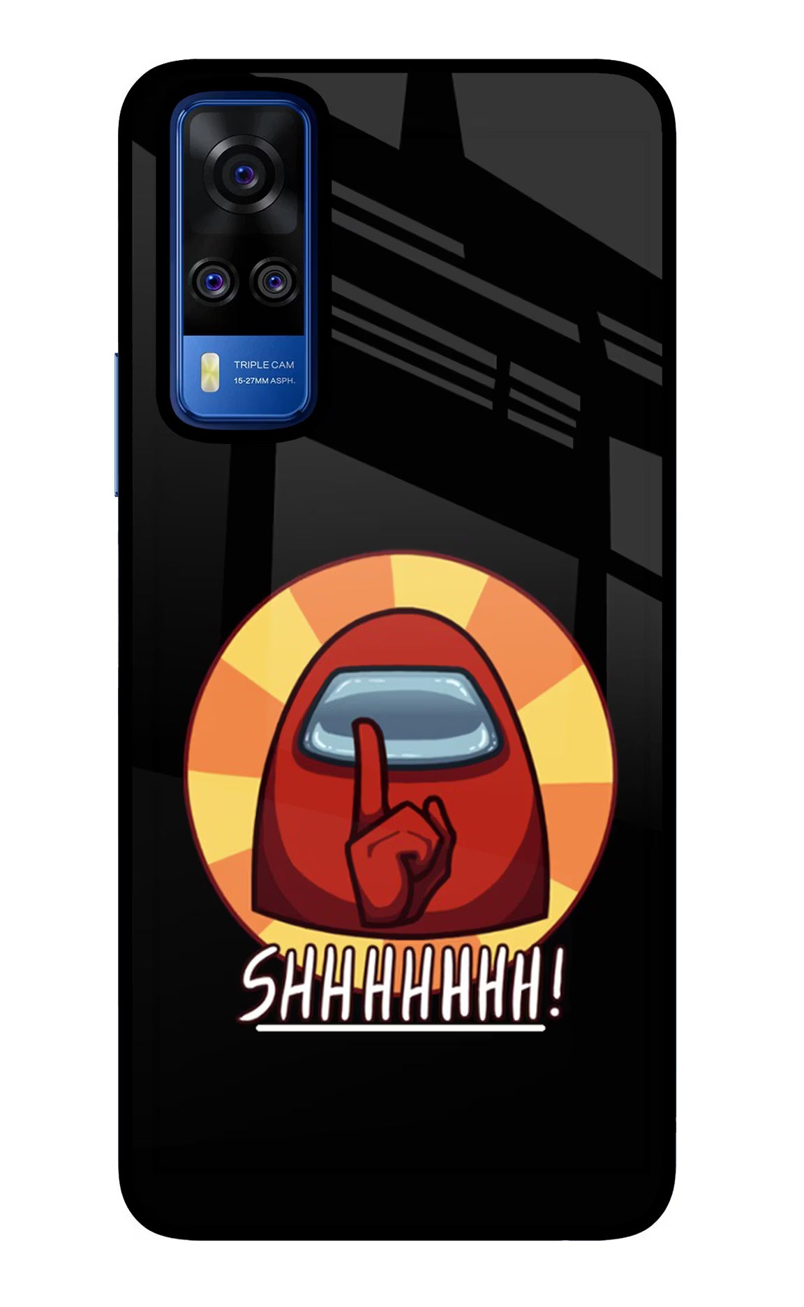 Among Us Shhh! Vivo Y51A/Y51 2020 Glass Case Back Cover by Casekaro