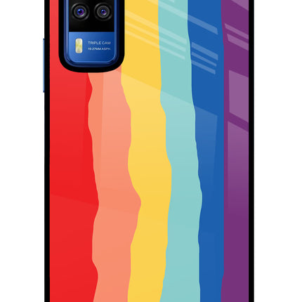 Rainbow Vivo Y51A/Y51 2020 Glass Case Back Cover by Casekaro