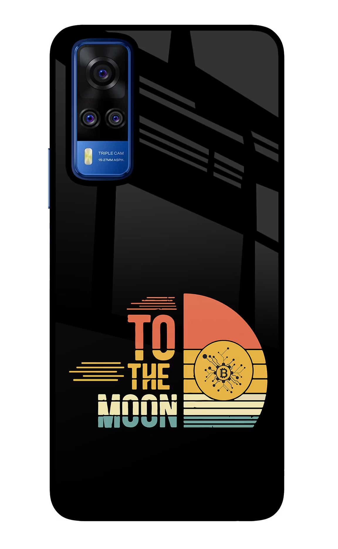 To the Moon Vivo Y51A/Y51 2020 Glass Case Back Cover by Casekaro