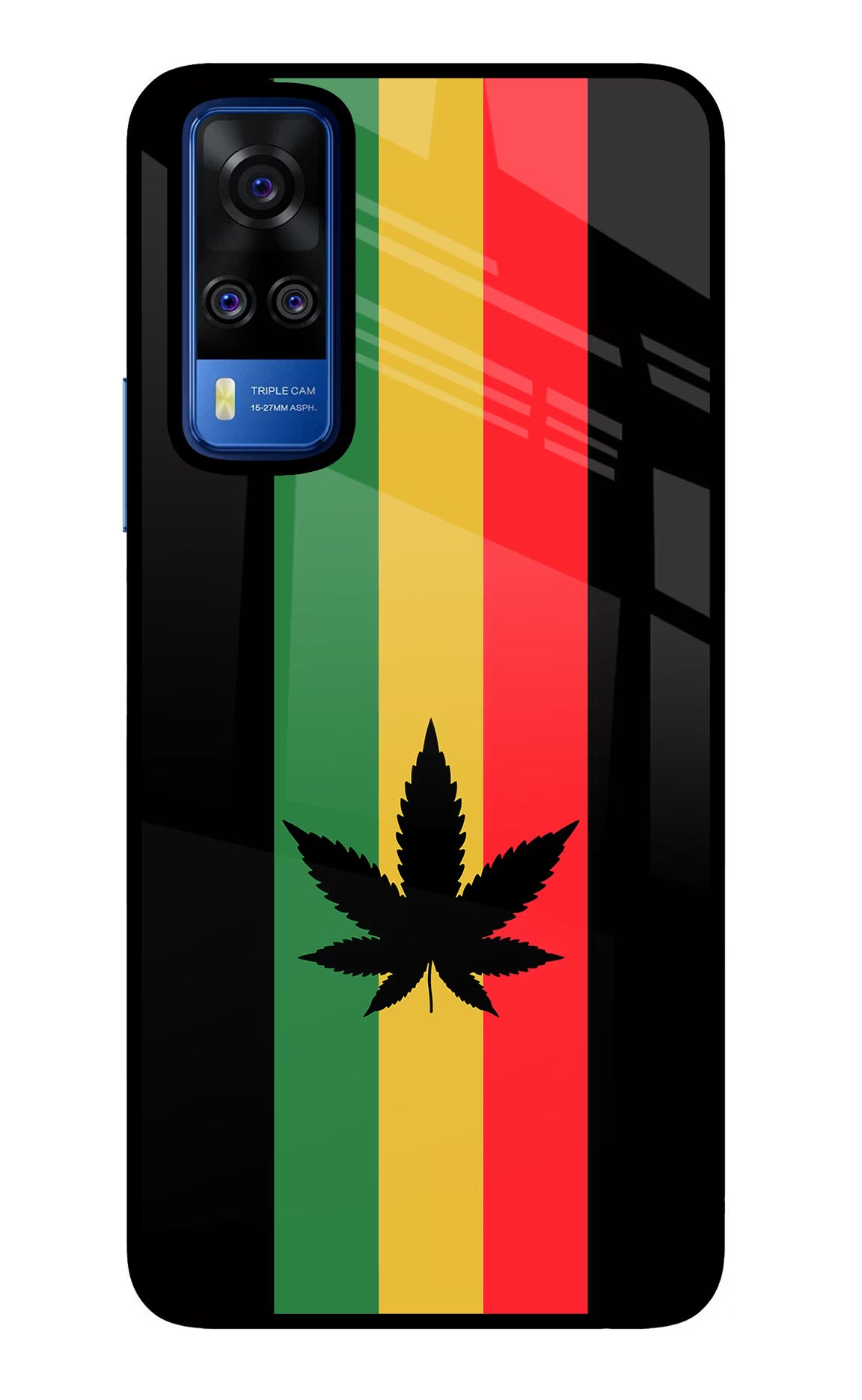 Weed Flag Vivo Y51A/Y51 2020 Glass Case Back Cover by Casekaro