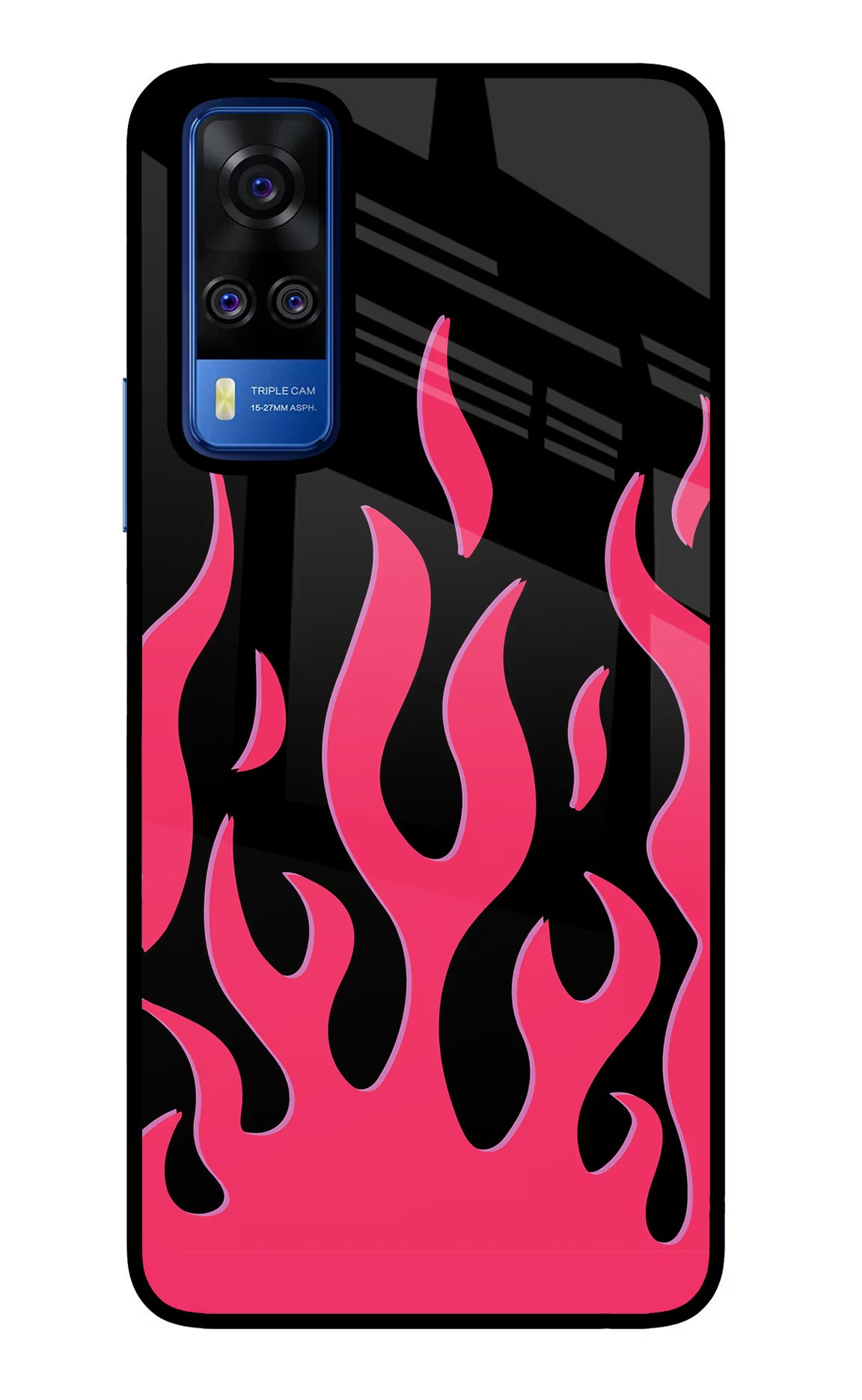 Fire Flames Vivo Y51A/Y51 2020 Glass Case Back Cover by Casekaro