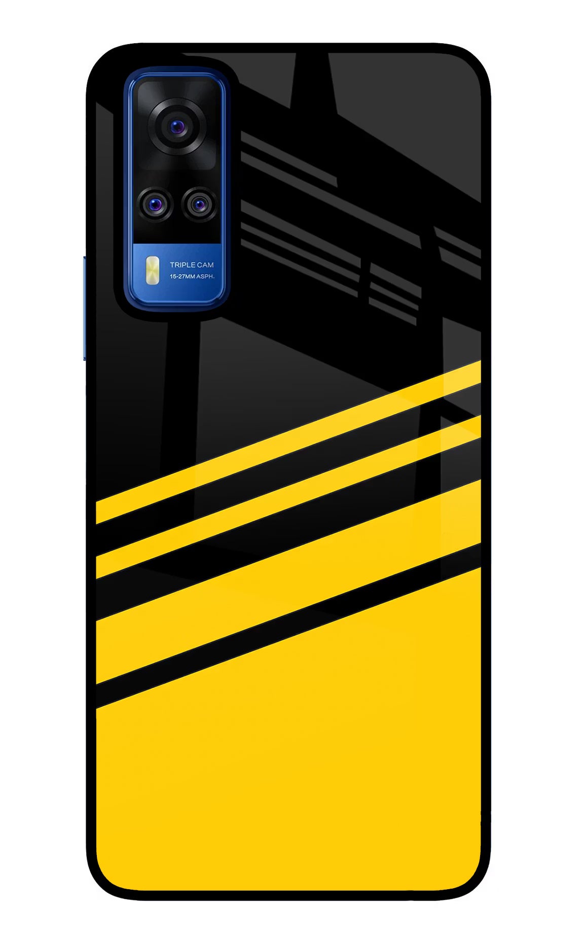 Yellow Shades Vivo Y51A/Y51 2020 Glass Case Back Cover by Casekaro