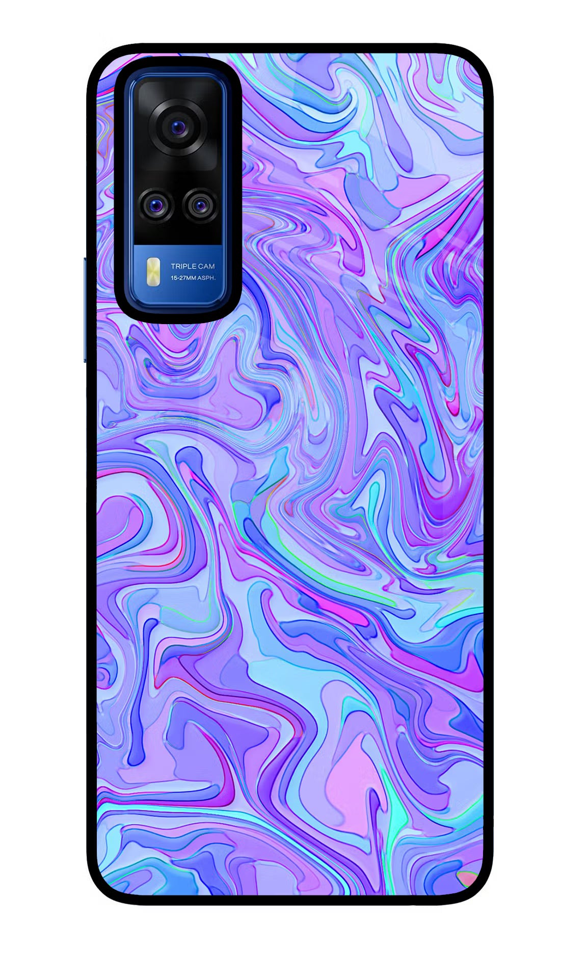Glitter Vivo Y51A/Y51 2020 Glass Case Back Cover by Casekaro