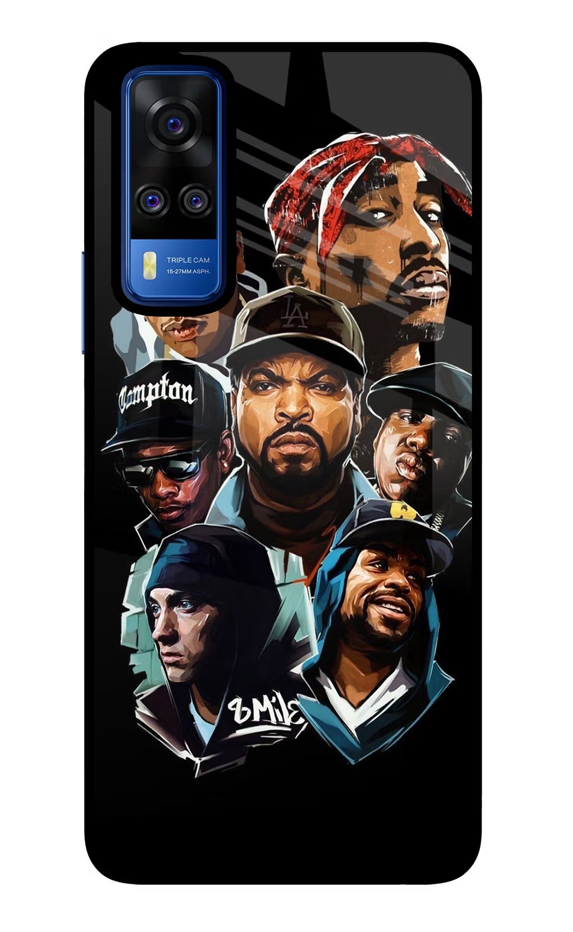 Rappers Vivo Y51A/Y51 2020 Glass Case Back Cover by Casekaro