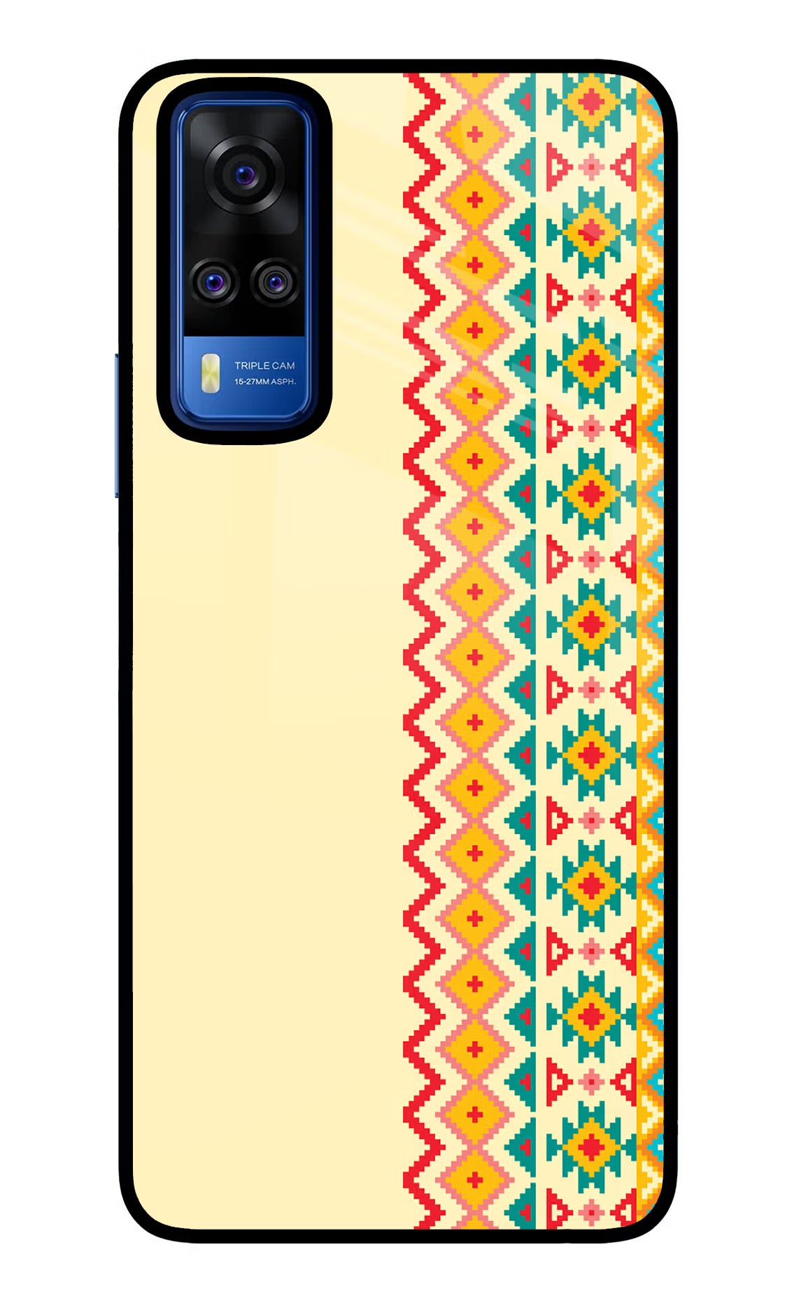 Ethnic Seamless Vivo Y51A/Y51 2020 Glass Case Back Cover by Casekaro
