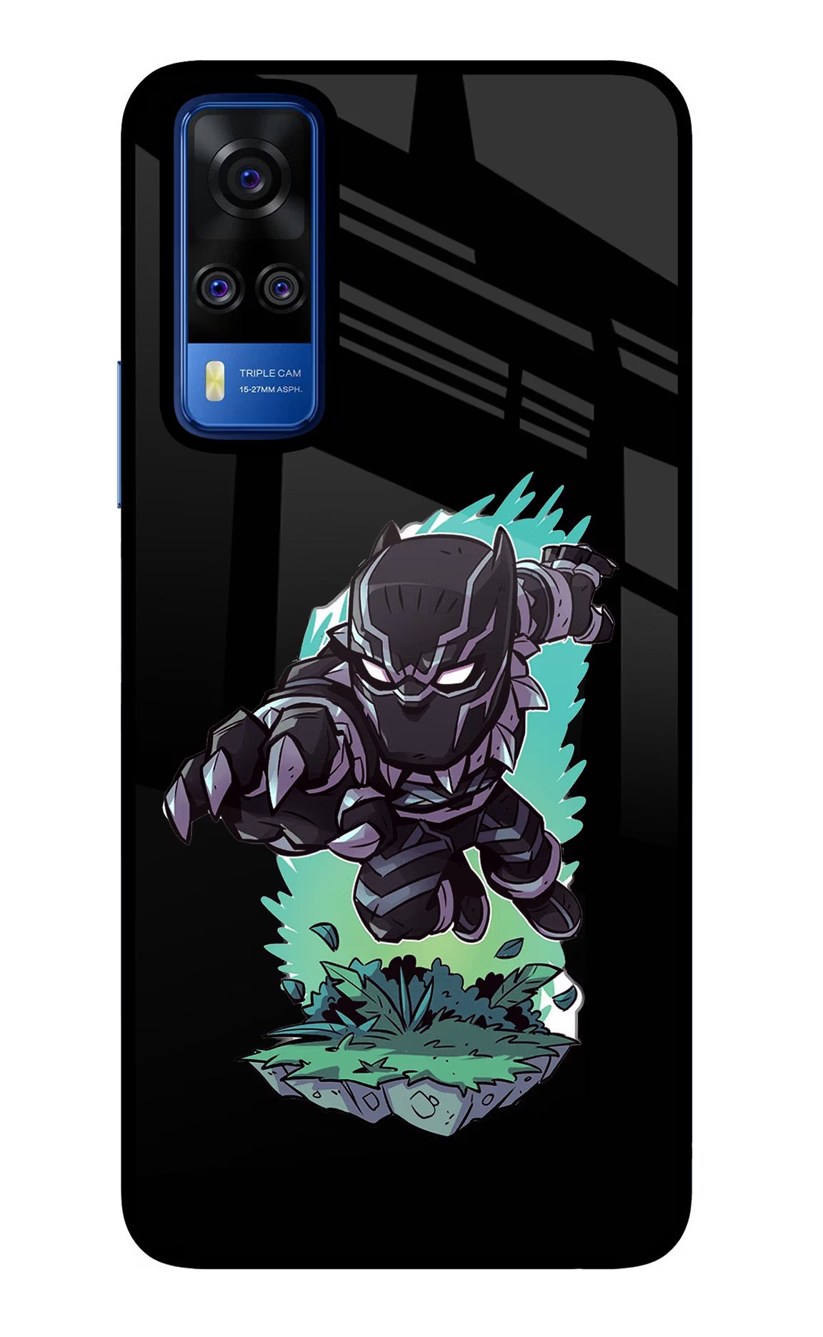 Black Panther Vivo Y51A/Y51 2020 Glass Case Back Cover by Casekaro
