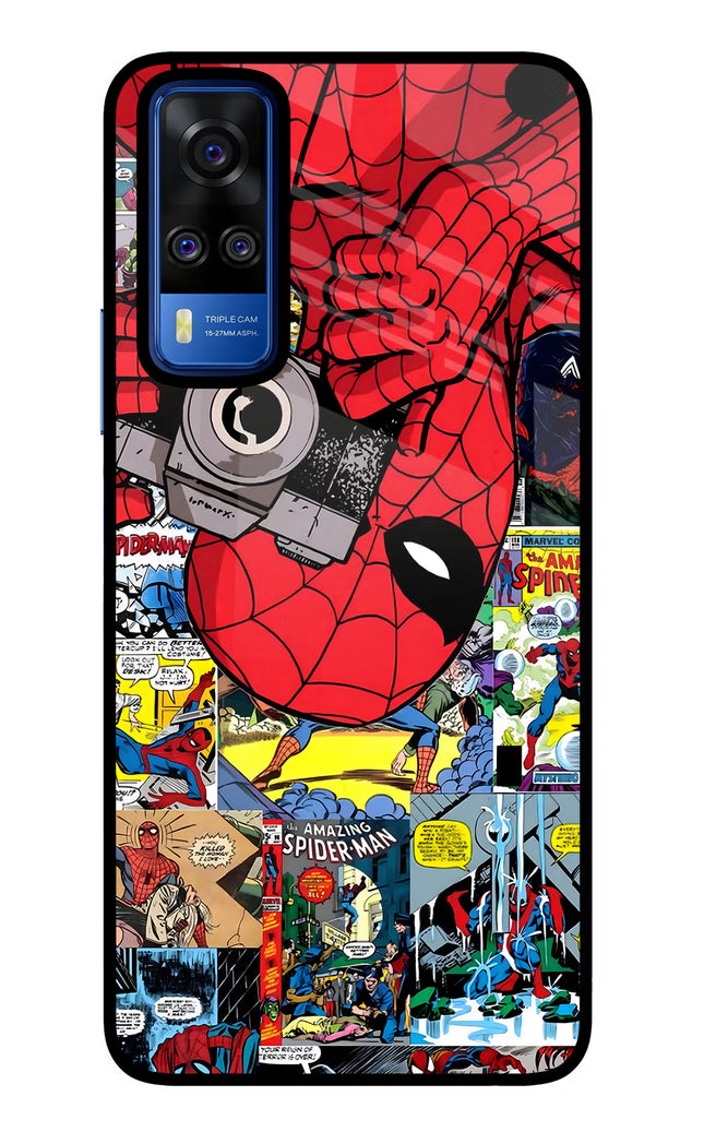 Spider Man Vivo Y51A/Y51 2020 Glass Case Back Cover by Casekaro