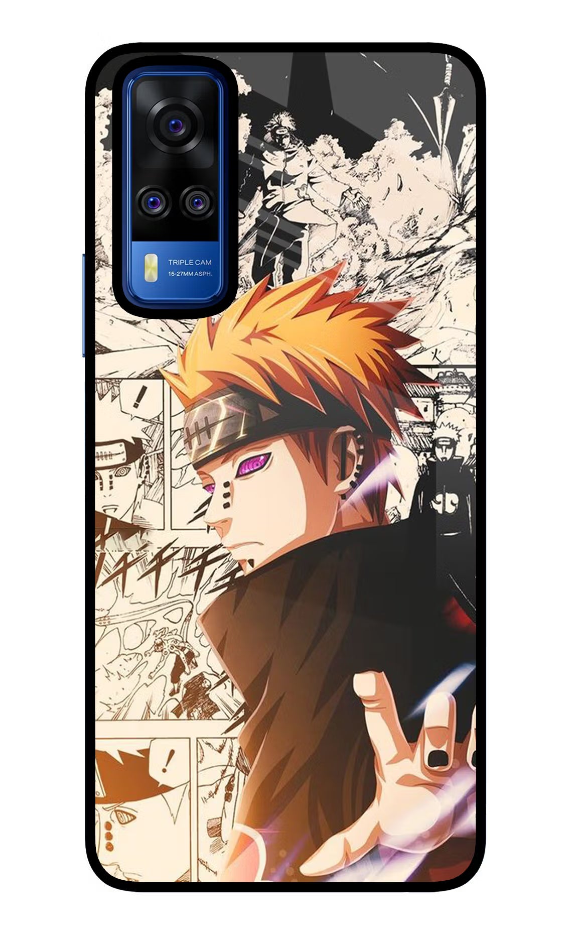 Pain Anime Vivo Y51A/Y51 2020 Glass Case Back Cover by Casekaro