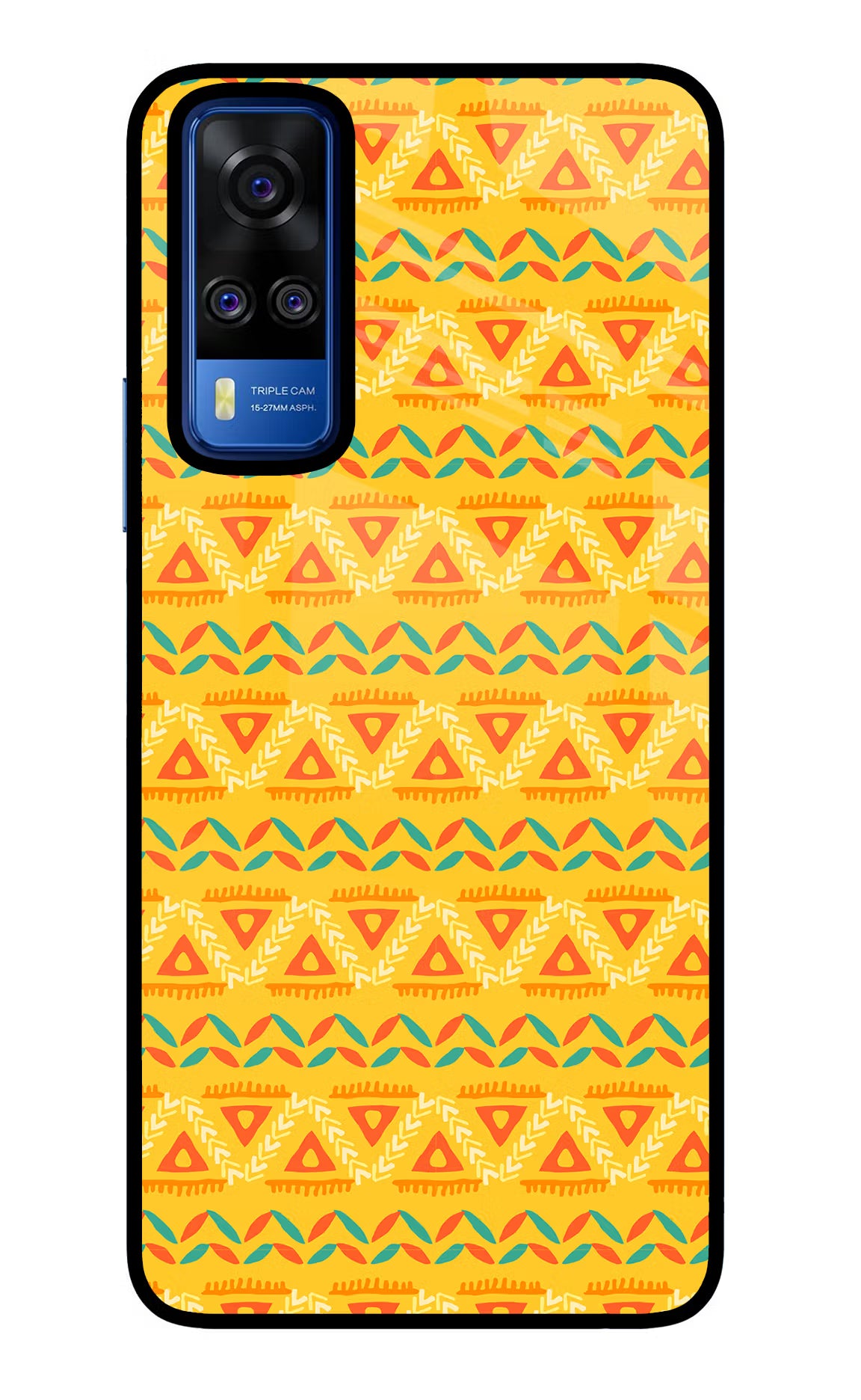 Tribal Pattern Vivo Y51A/Y51 2020 Glass Case Back Cover by Casekaro