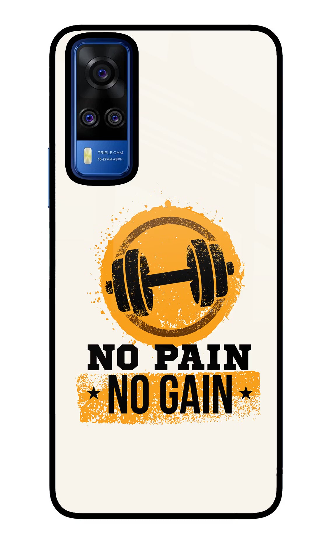 No Pain No Gain Vivo Y51A/Y51 2020 Glass Case Back Cover by Casekaro