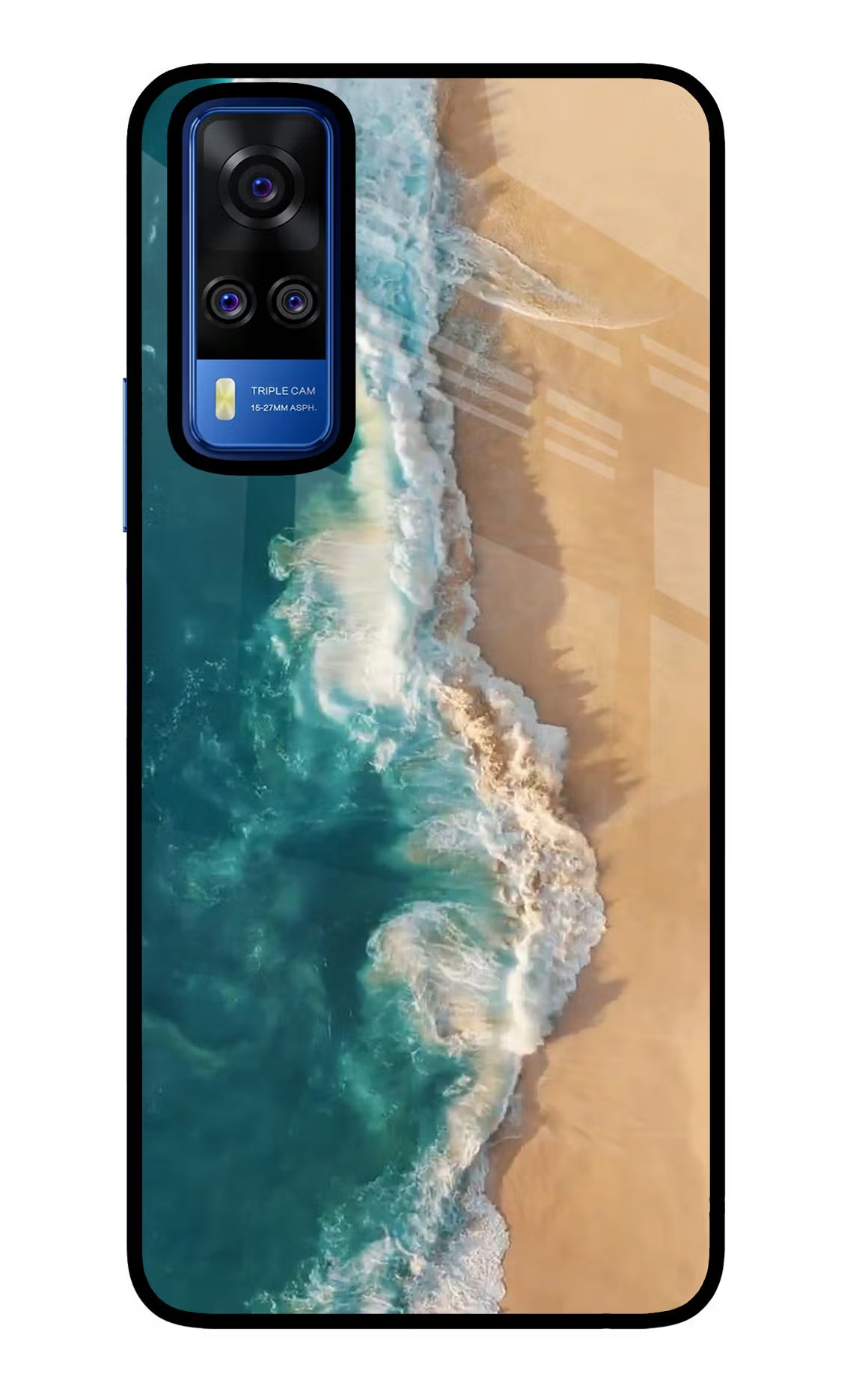 Ocean Beach Vivo Y51A/Y51 2020 Glass Case Back Cover by Casekaro