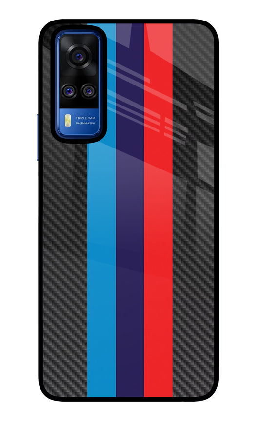 BMW Stripes Pattern Vivo Y51A/Y51 2020 Glass Case