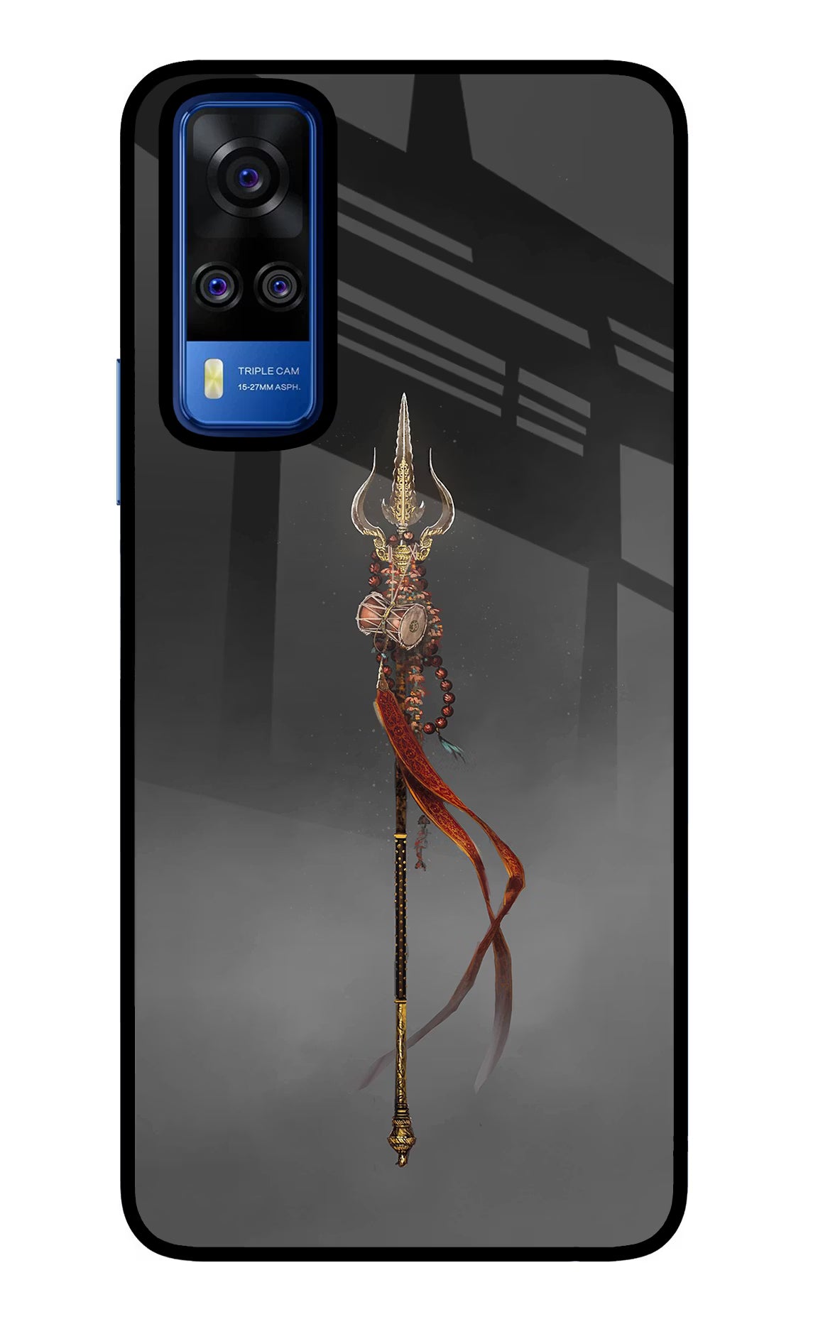 Shiv Trishul Vivo Y51A/Y51 2020 Glass Case Back Cover by Casekaro