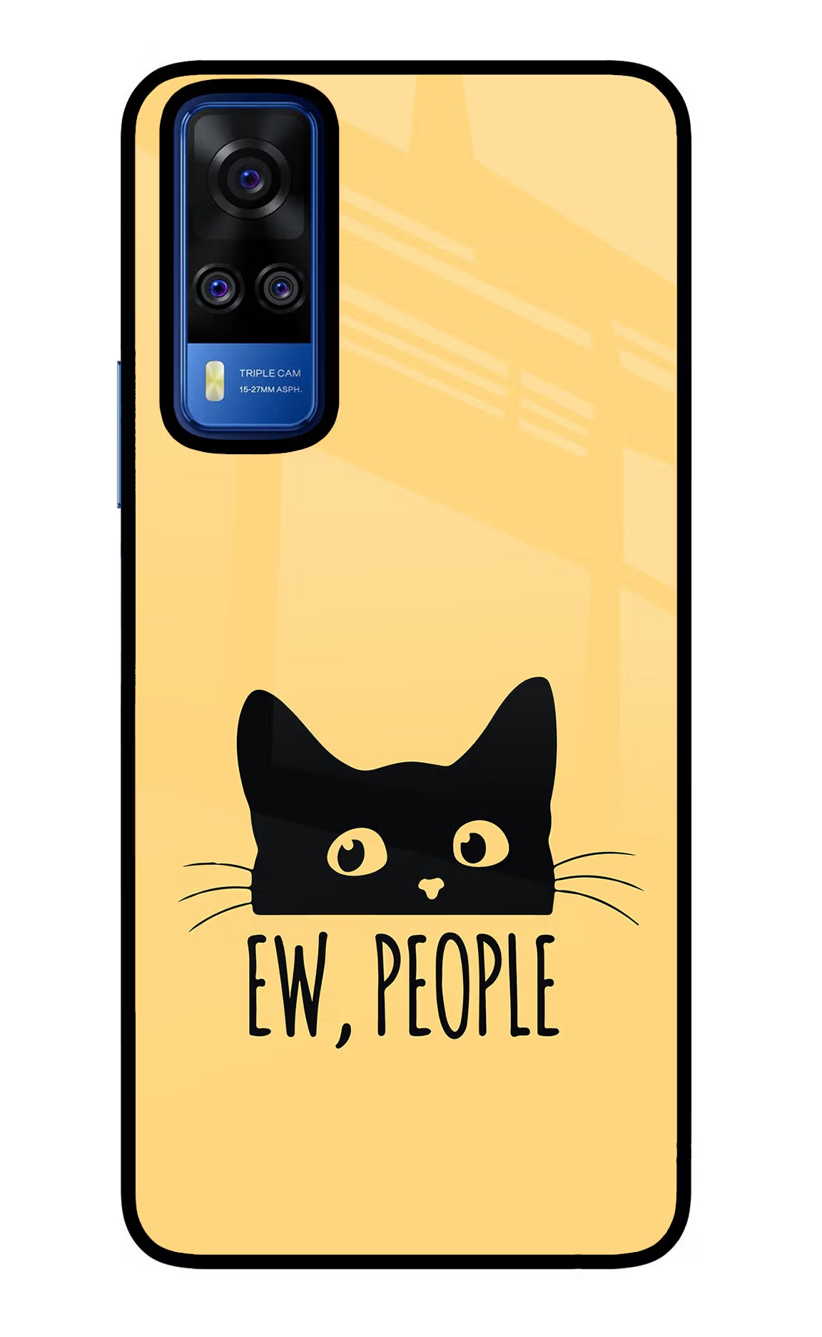 Ew People Catitude Vivo Y51A/Y51 2020 Glass Case Back Cover by Casekaro