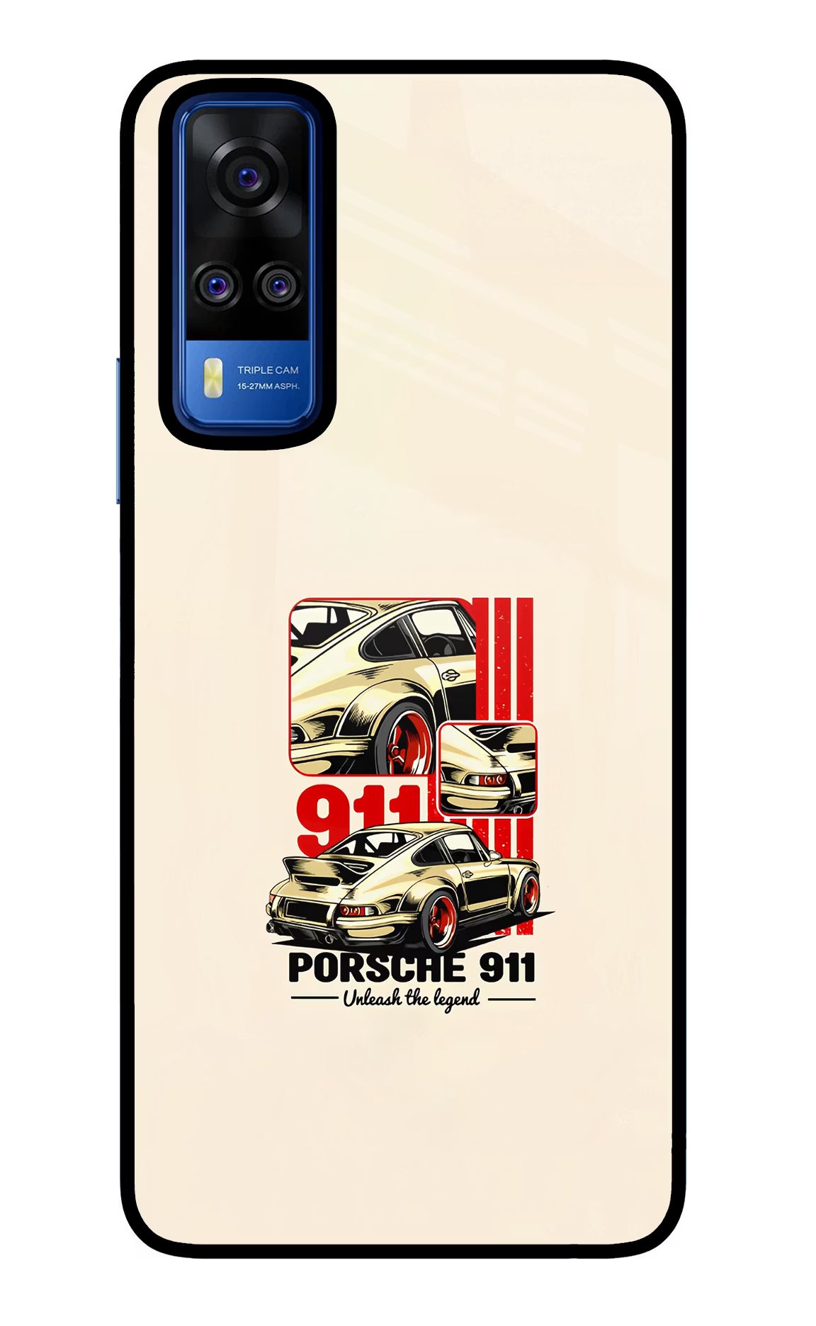 Classic Porsche 911 Vivo Y51A/Y51 2020 Glass Case Back Cover by Casekaro