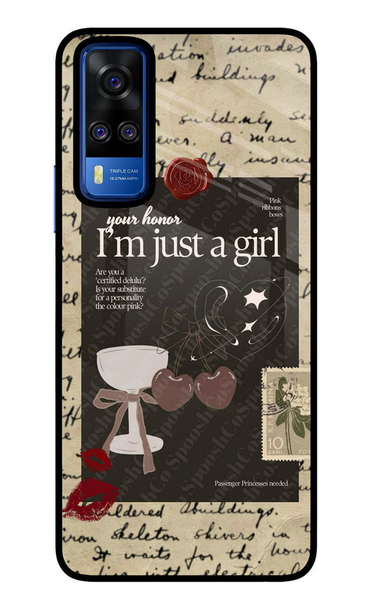 I am just a girl Vivo Y51A/Y51 2020 Glass Case