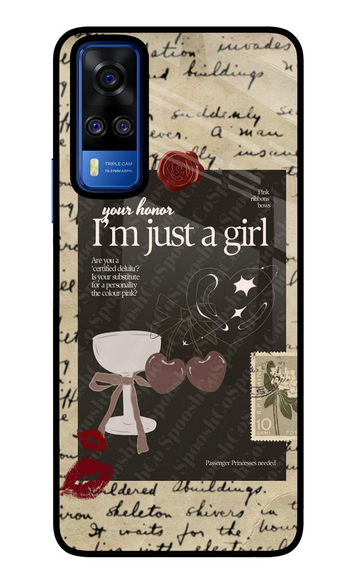 I am just a girl Vivo Y51A/Y51 2020 Glass Case Back Cover by Casekaro