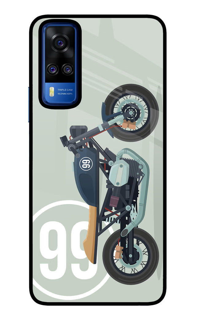 Classic Cafe Racer 99 Vivo Y51A/Y51 2020 Glass Case Back Cover by Casekaro