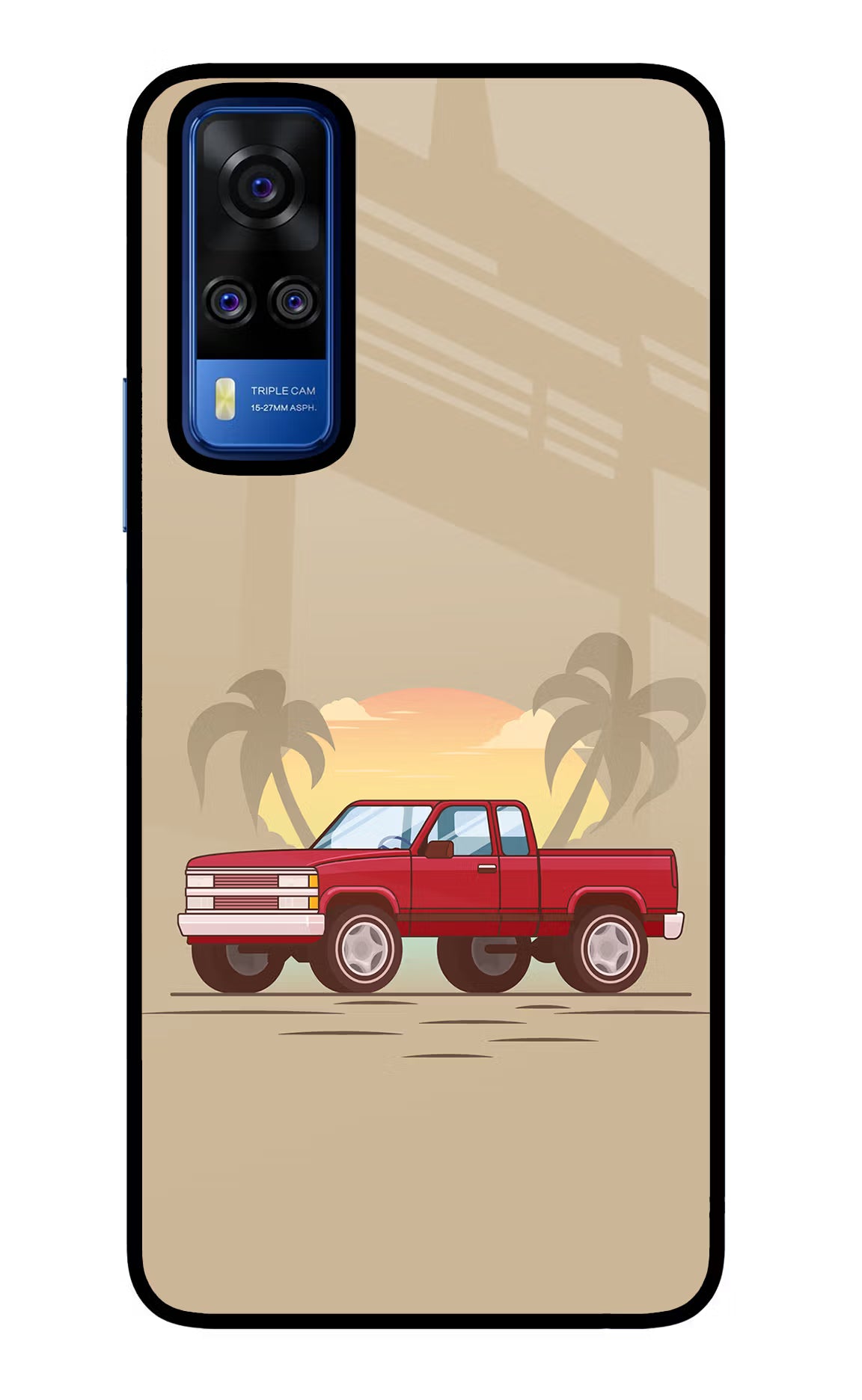 Desert Classic Drive Vivo Y51A/Y51 2020 Glass Case Back Cover by Casekaro