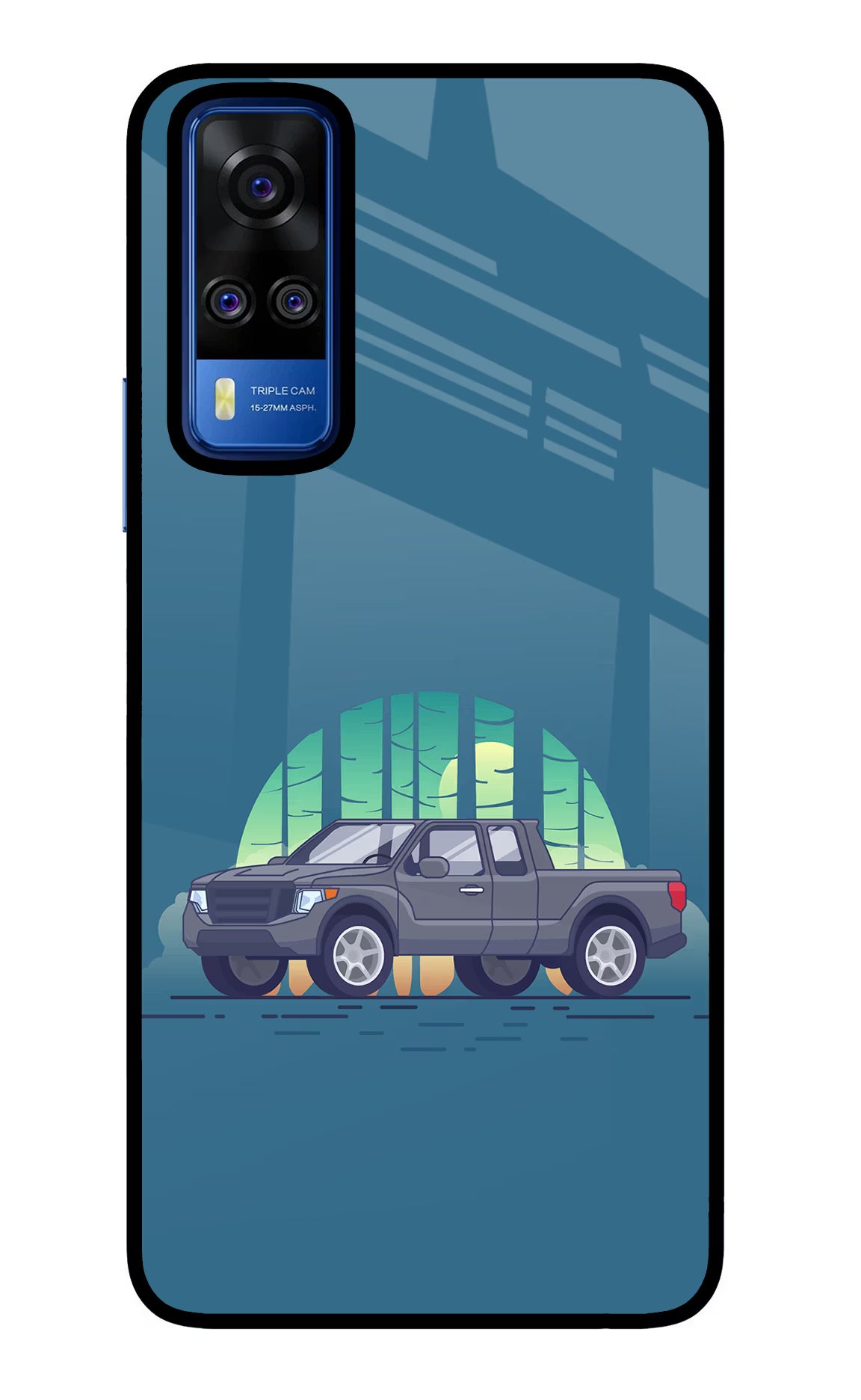 Retro Garage Vibe Vivo Y51A/Y51 2020 Glass Case Back Cover by Casekaro