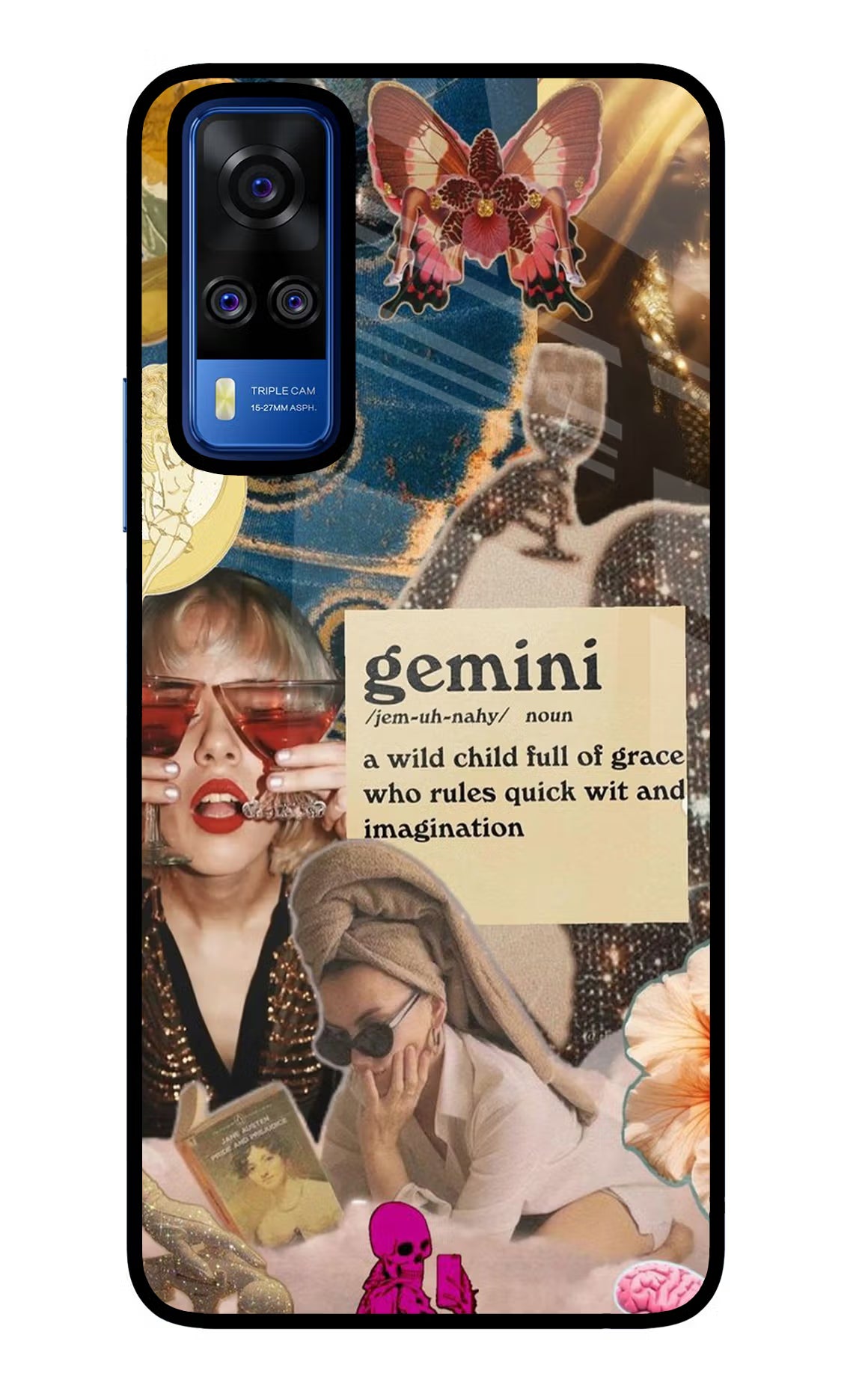 Gemini Zodiac Vivo Y51A/Y51 2020 Glass Case Back Cover by Casekaro