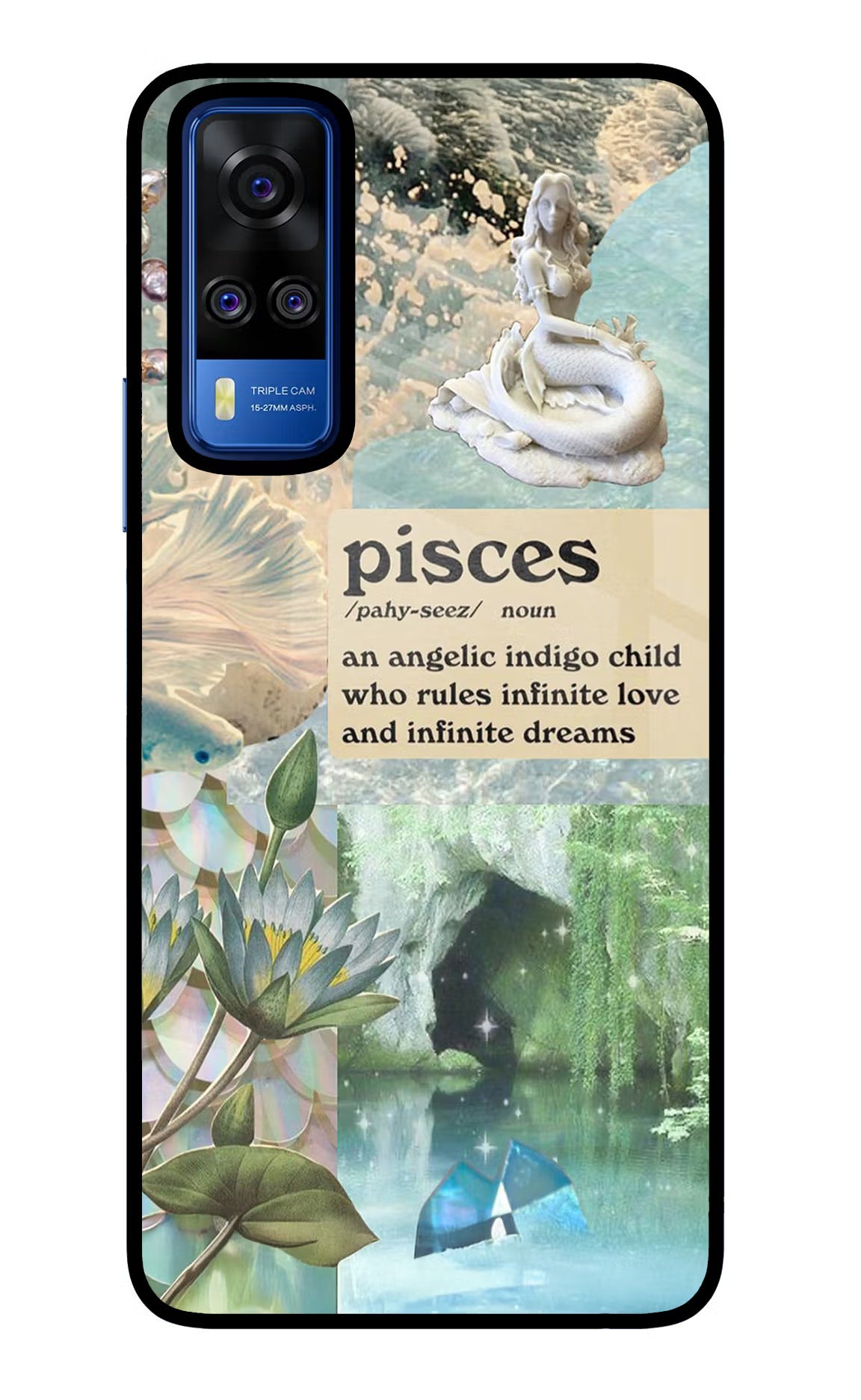 Pisces Zodiac Vivo Y51A/Y51 2020 Glass Case Back Cover by Casekaro